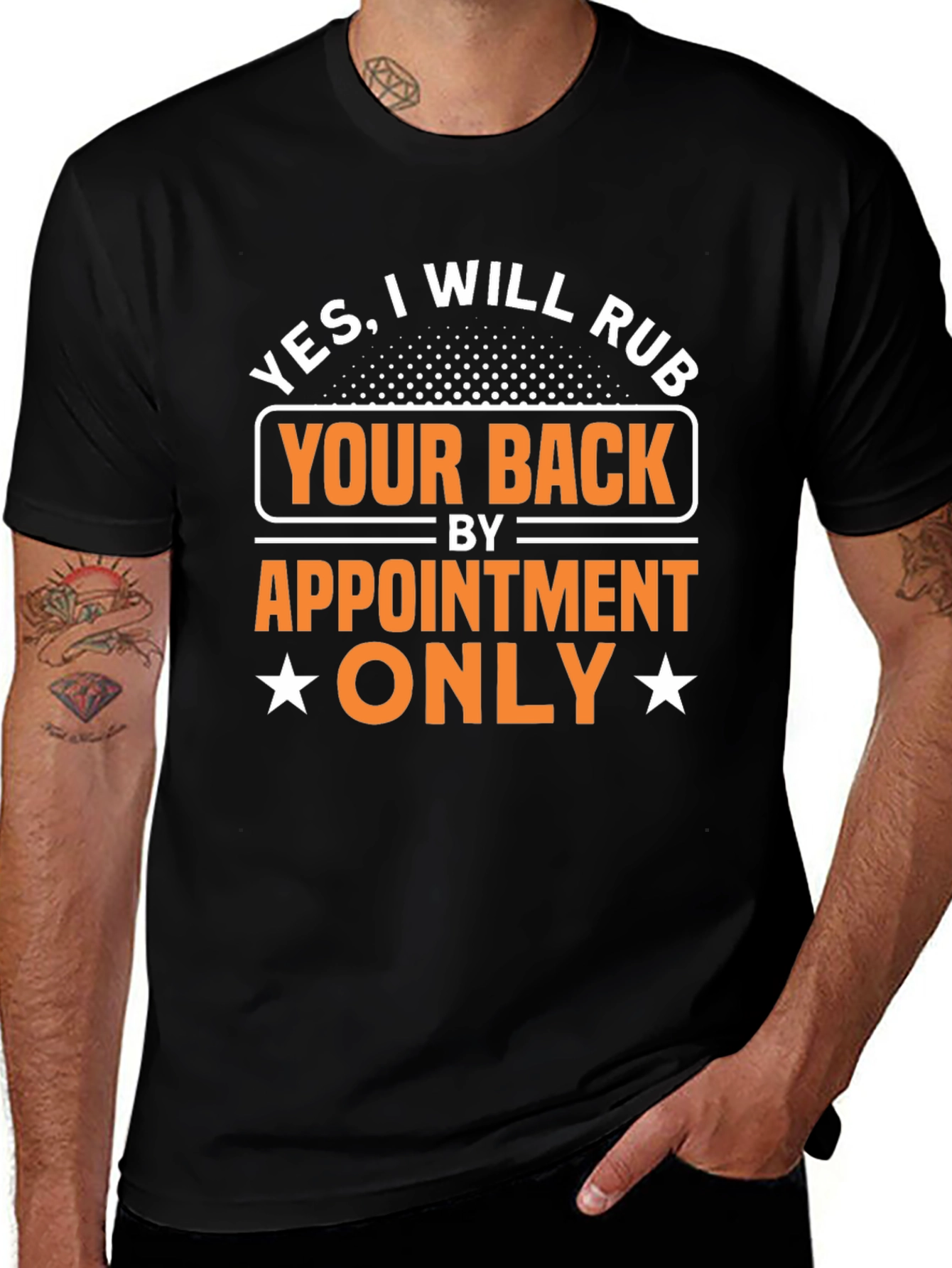 Variant 7 of Funny Massage Therapy T-Shirt: Will Rub Your Back by Appointment