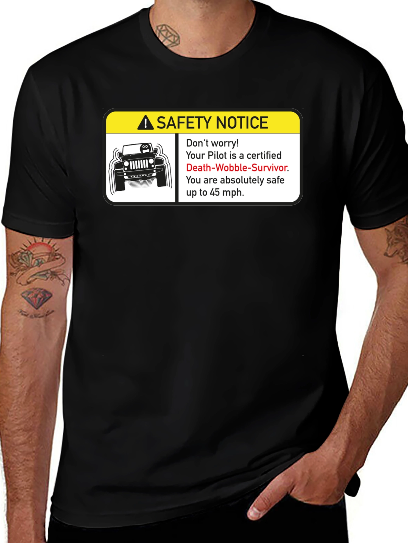 Death-Wobble Survivor T-Shirt - Funny Jeep Safety Notice Tee