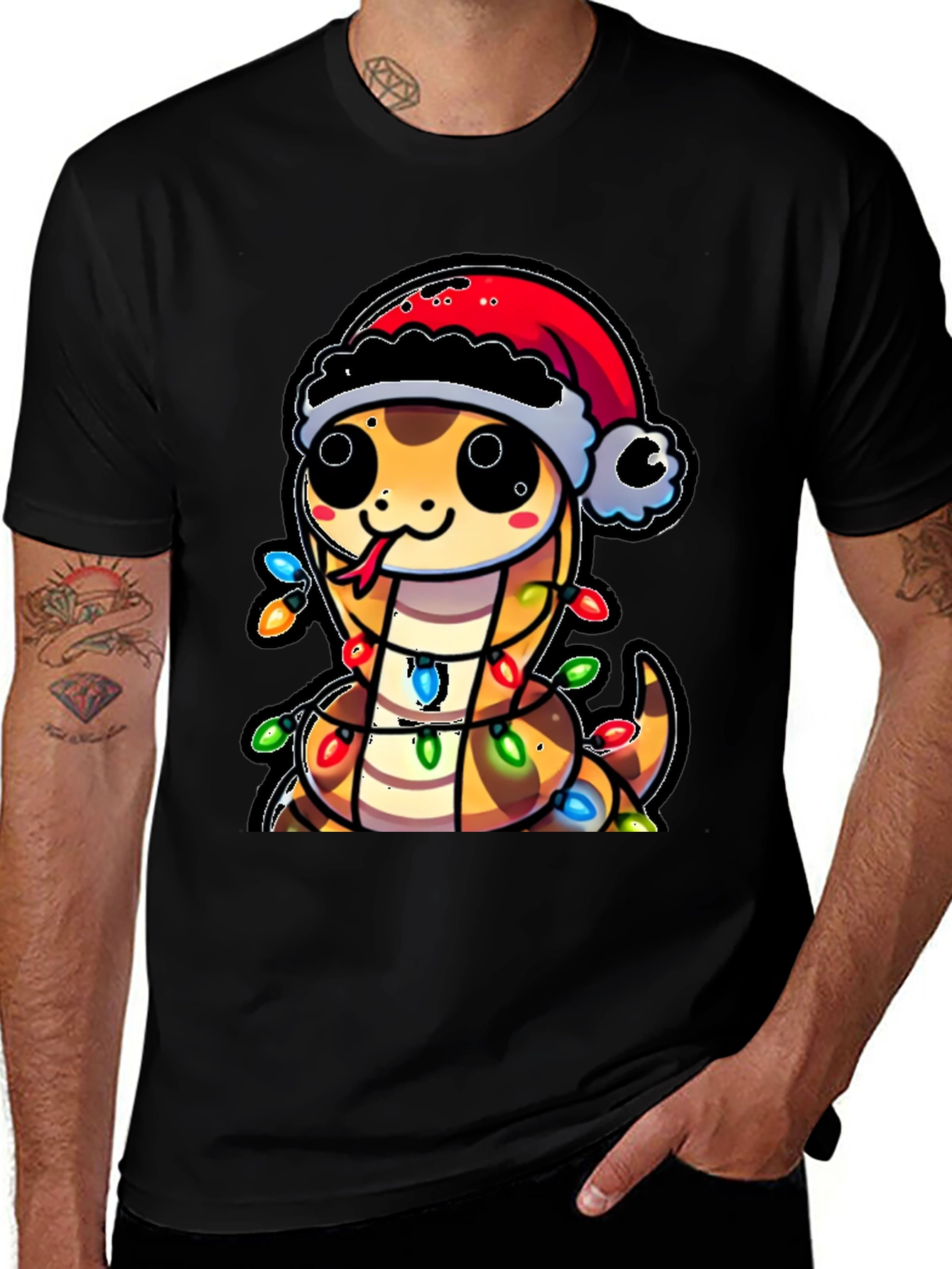 Variant 18 of Christmas Snake T-Shirt - Holiday Cartoon Reptile Tee