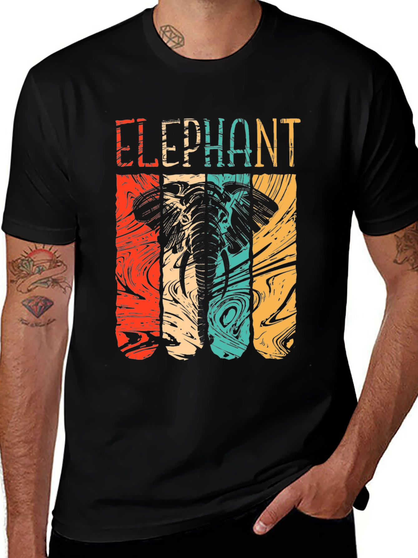 Variant 25 of Retro Elephant Graphic Tee - Stylish Animal Lover Shirt