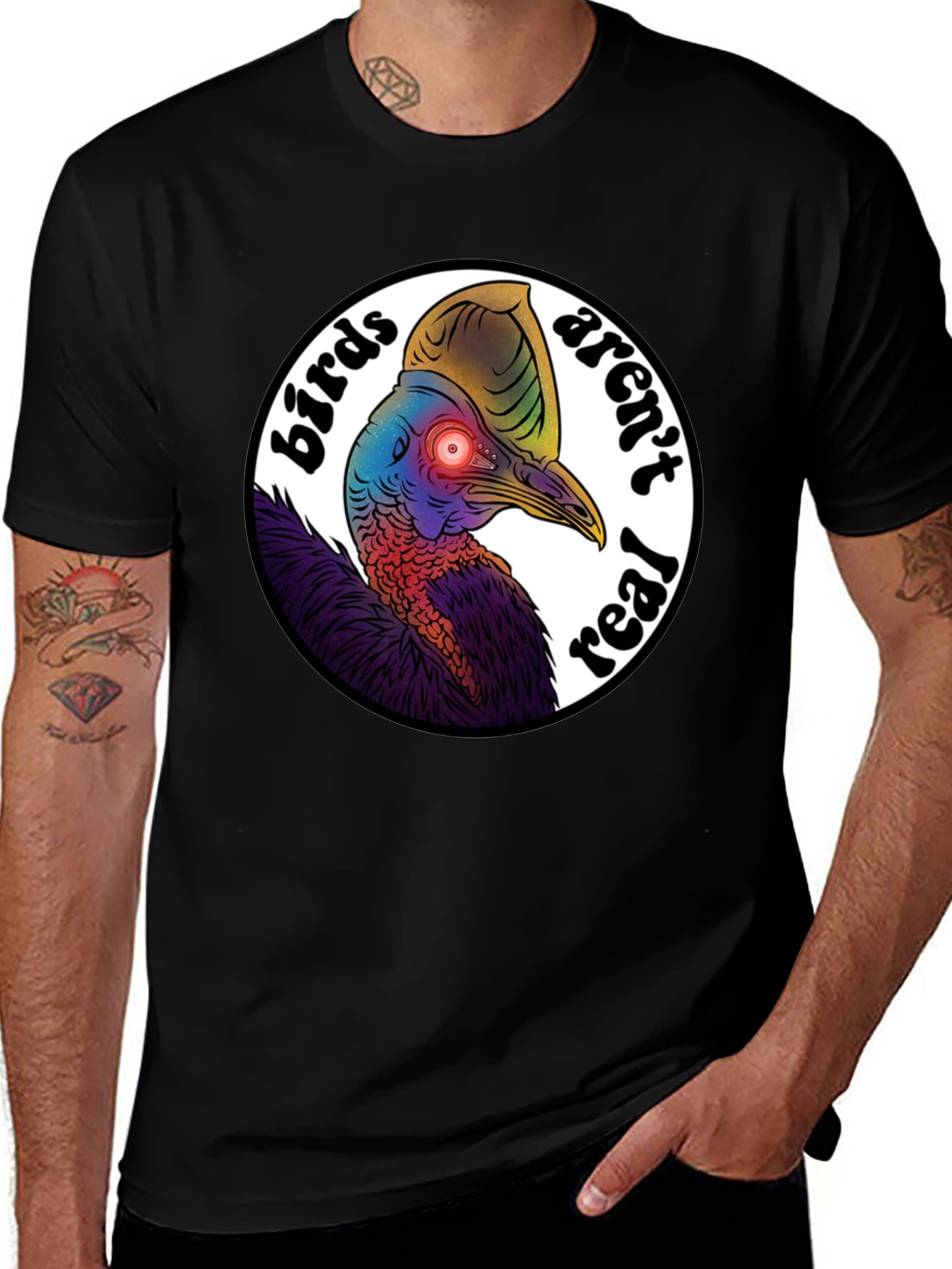 Variant 6 of Birds Aren't Real Cassowary T-Shirt Conspiracy Funny