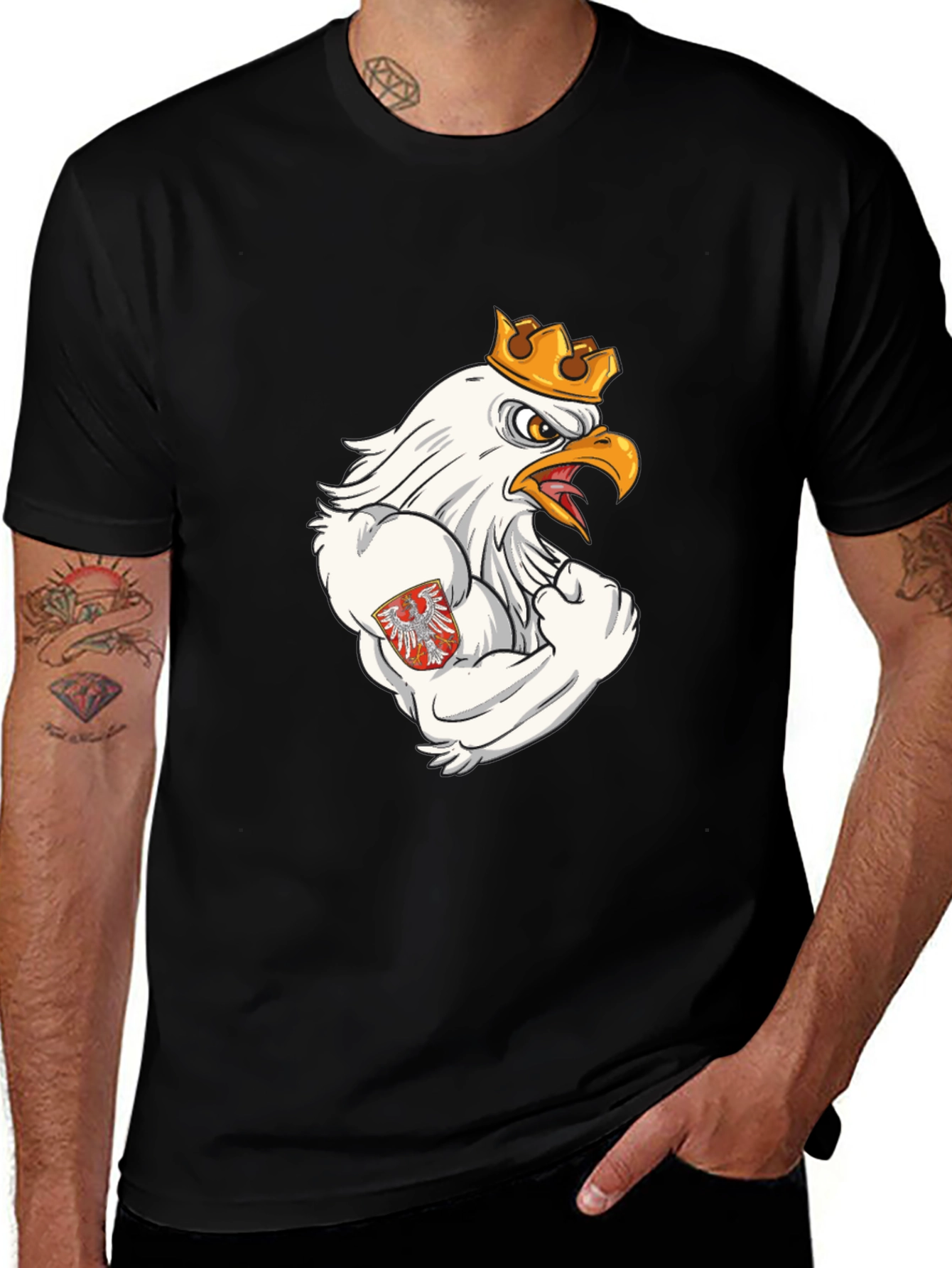 Variant 23 of Eagle Power T-Shirt - Black Graphic Tee
