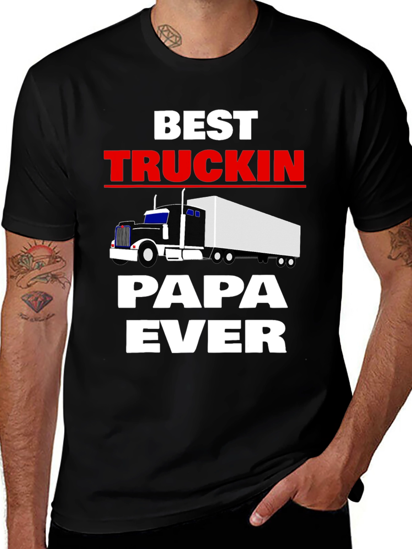 Variant 16 of Best Truckin' Papa Ever Black T-Shirt