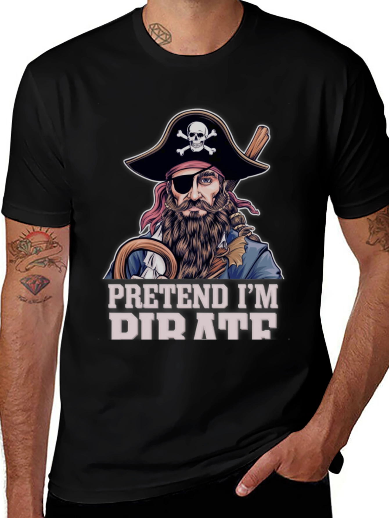 Variant 24 of Pretend I'm a Pirate T-Shirt - Funny Costume Tee
