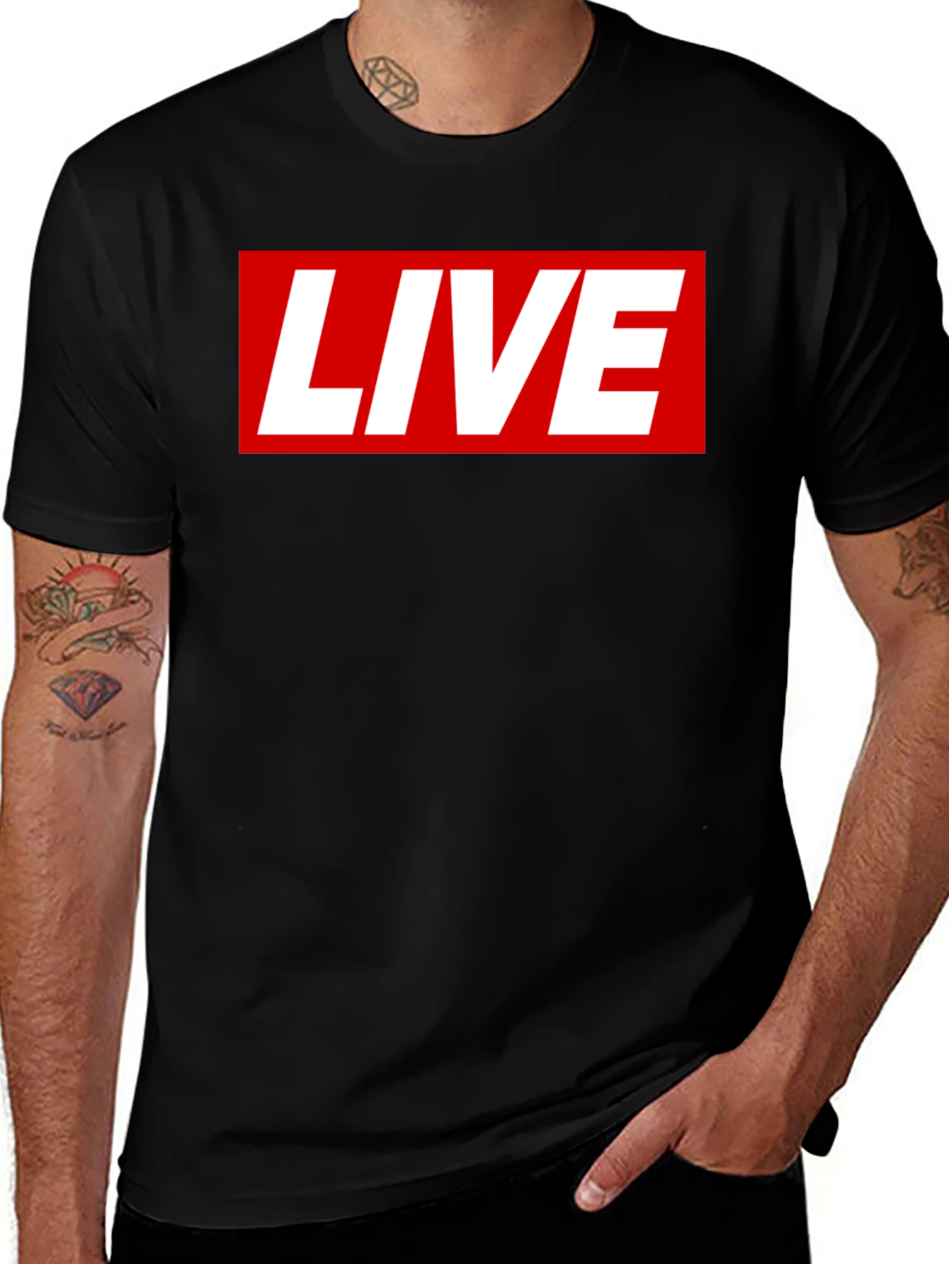 Variant 16 of LIVE Bold Graphic Tee - Black Cotton Blend