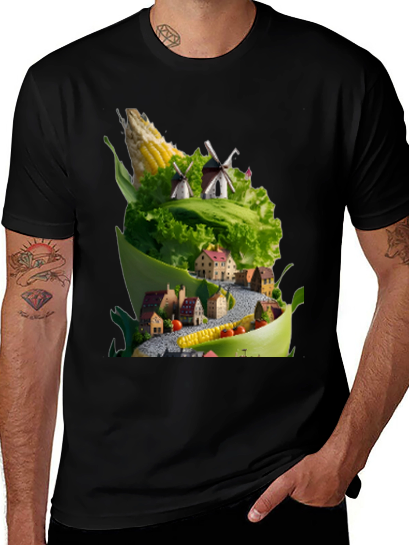 Variant 15 of Cornucopia Village Graphic Tee