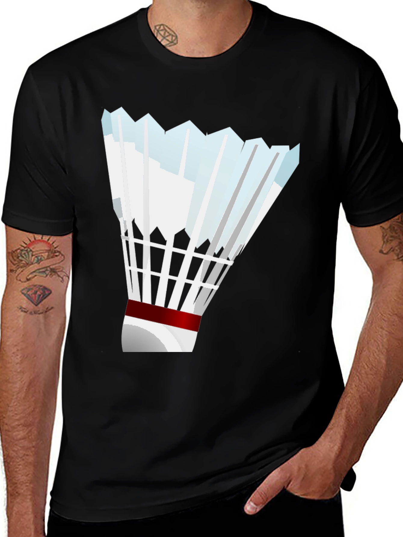 Variant 14 of Badminton Shuttlecock Graphic Tee