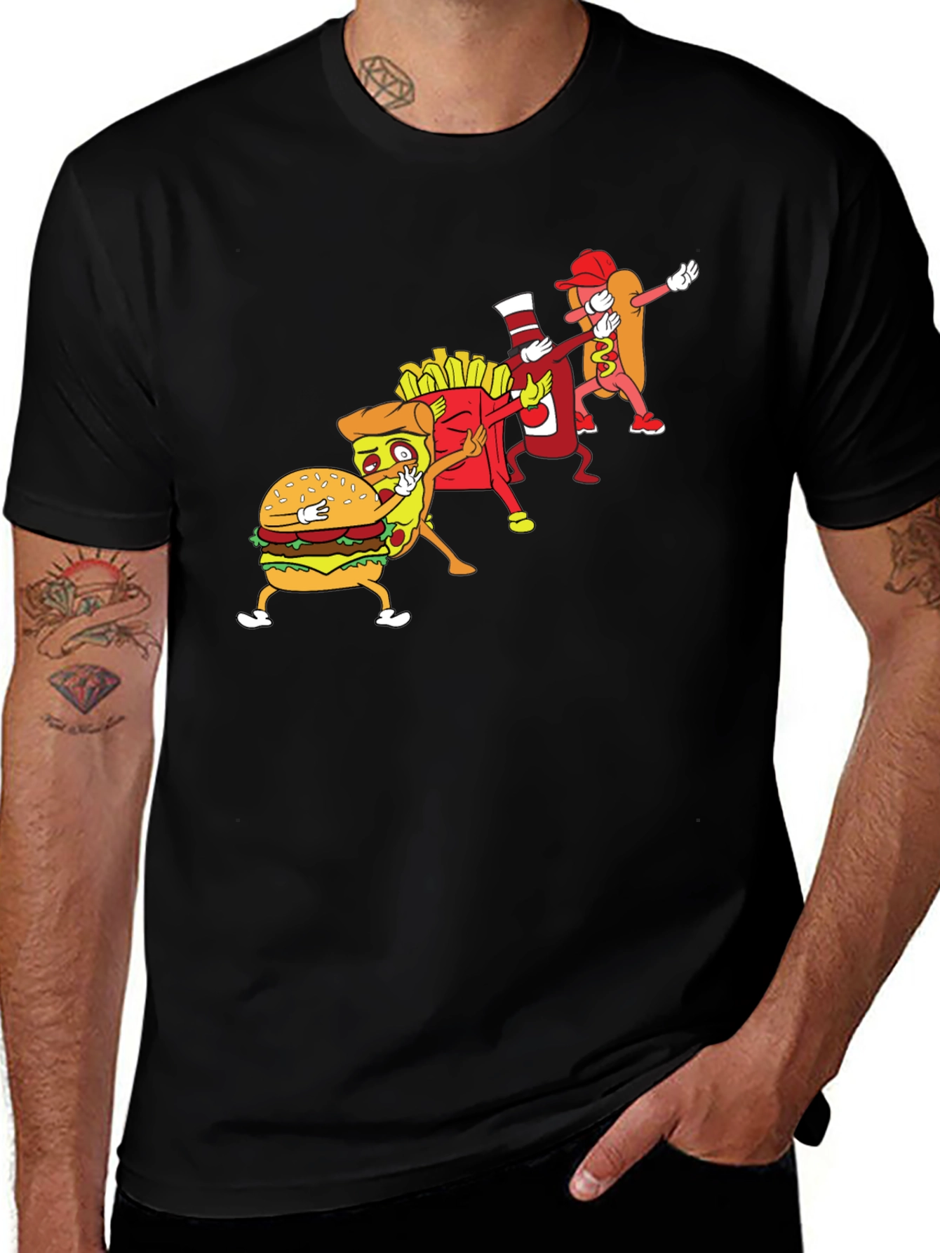 Variant 27 of Food Dabbing Black T-Shirt