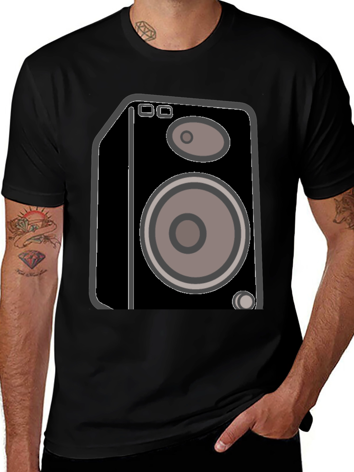 Variant 27 of Speaker Graphic Black T-Shirt