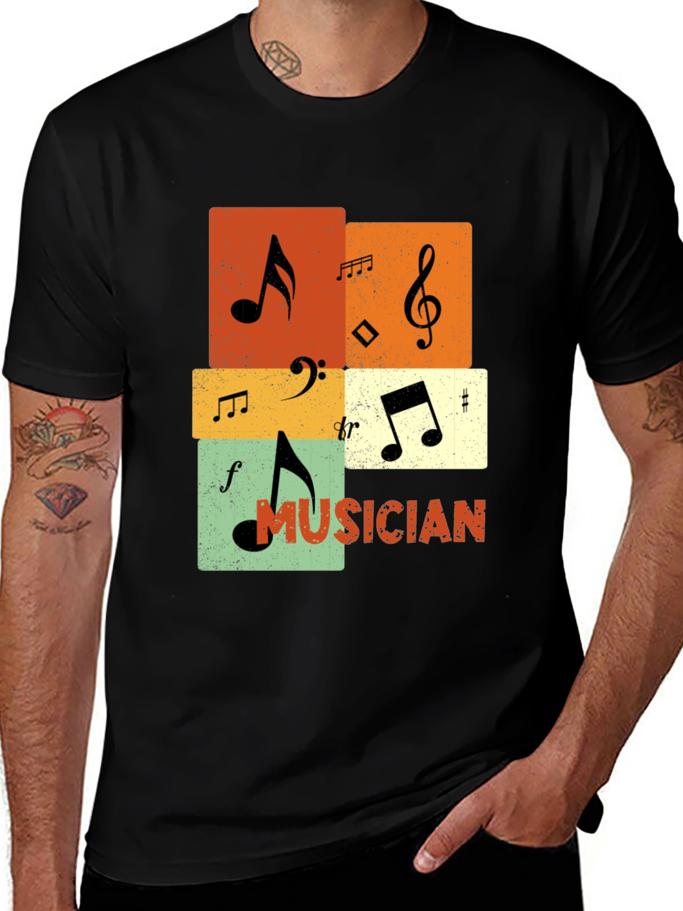 Variant 23 of Retro Musician Notes T-Shirt