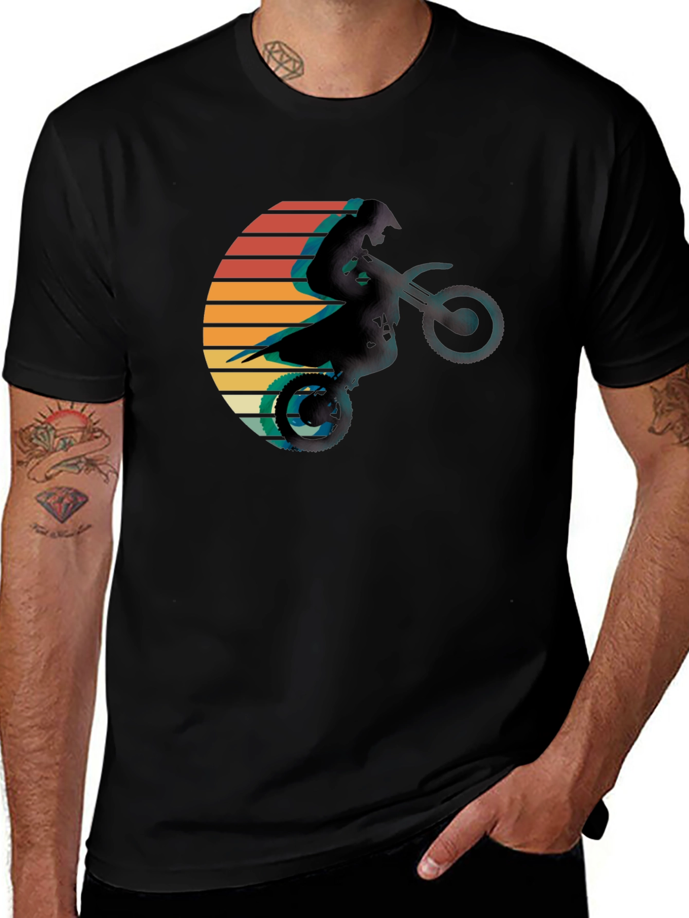 Variant 19 of Retro Motocross Sunset Graphic Tee