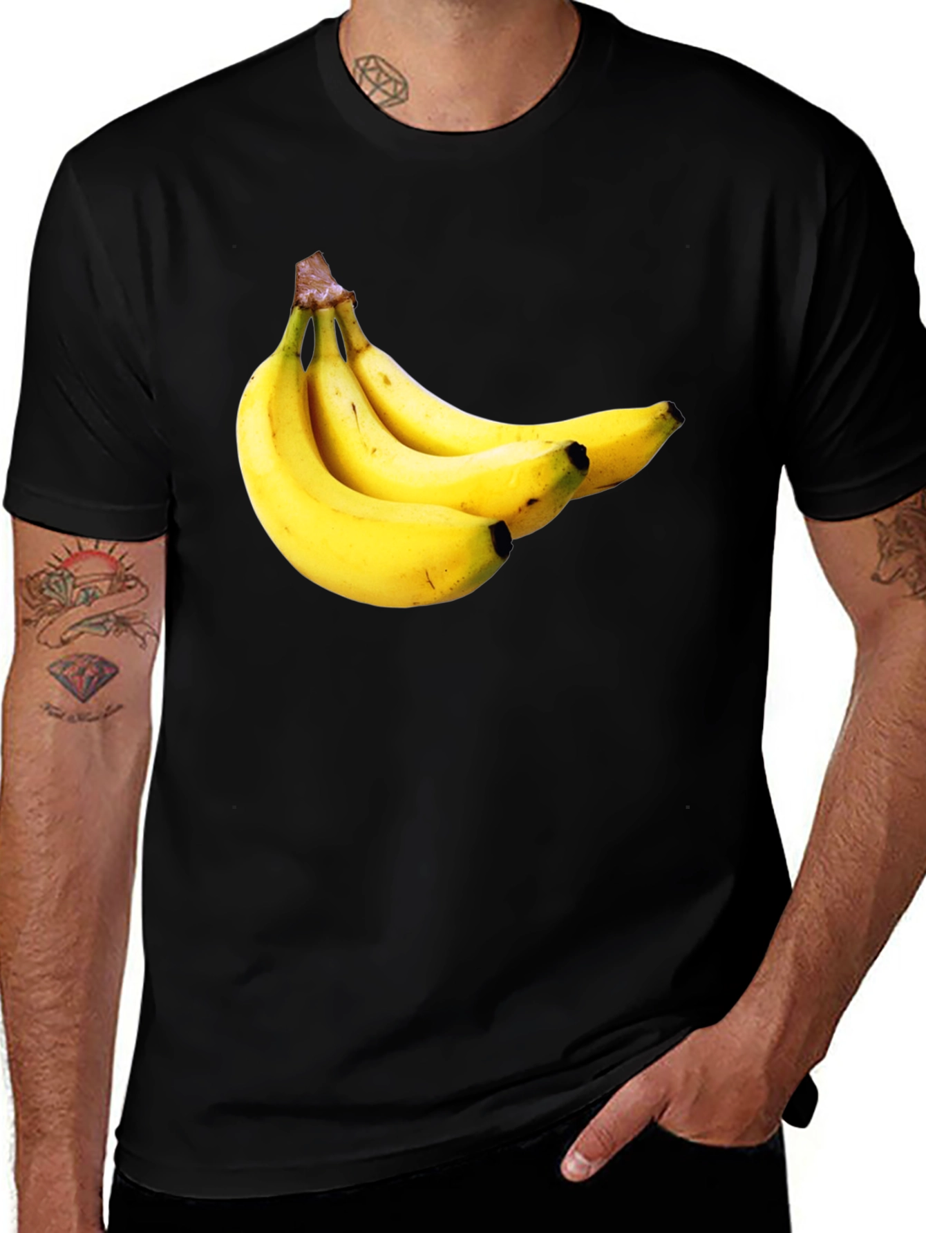 Variant 29 of Banana Pattern Black T-Shirt