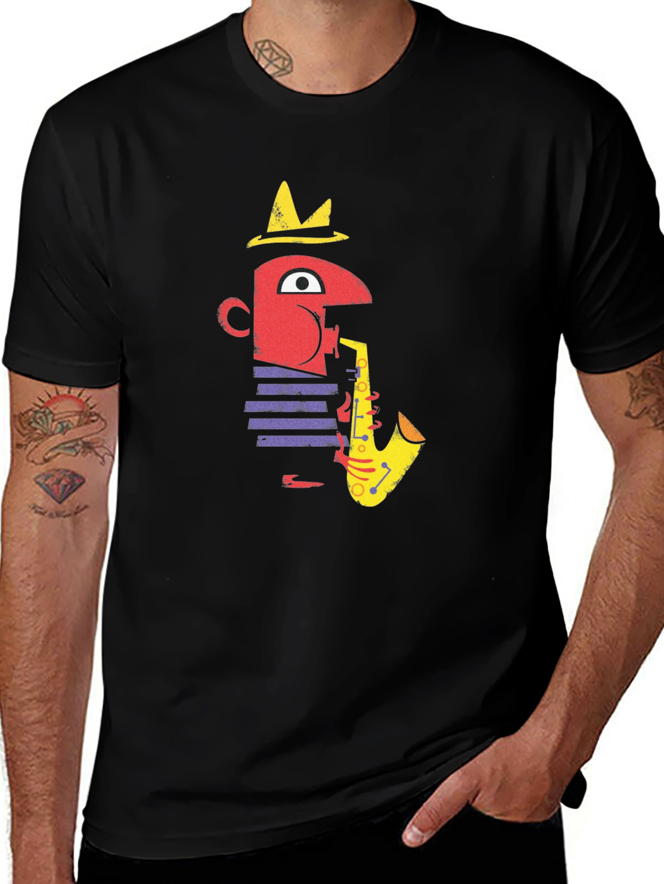 Variant 9 of Jazz Saxophone Player Graphic T-Shirt