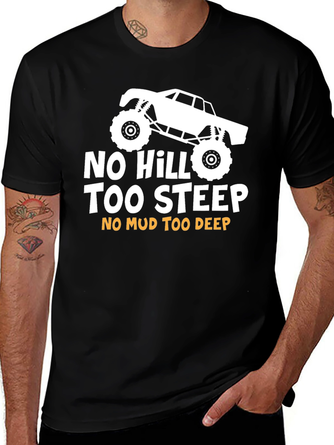 Variant 15 of No Hill Too Steep Black Graphic Tee