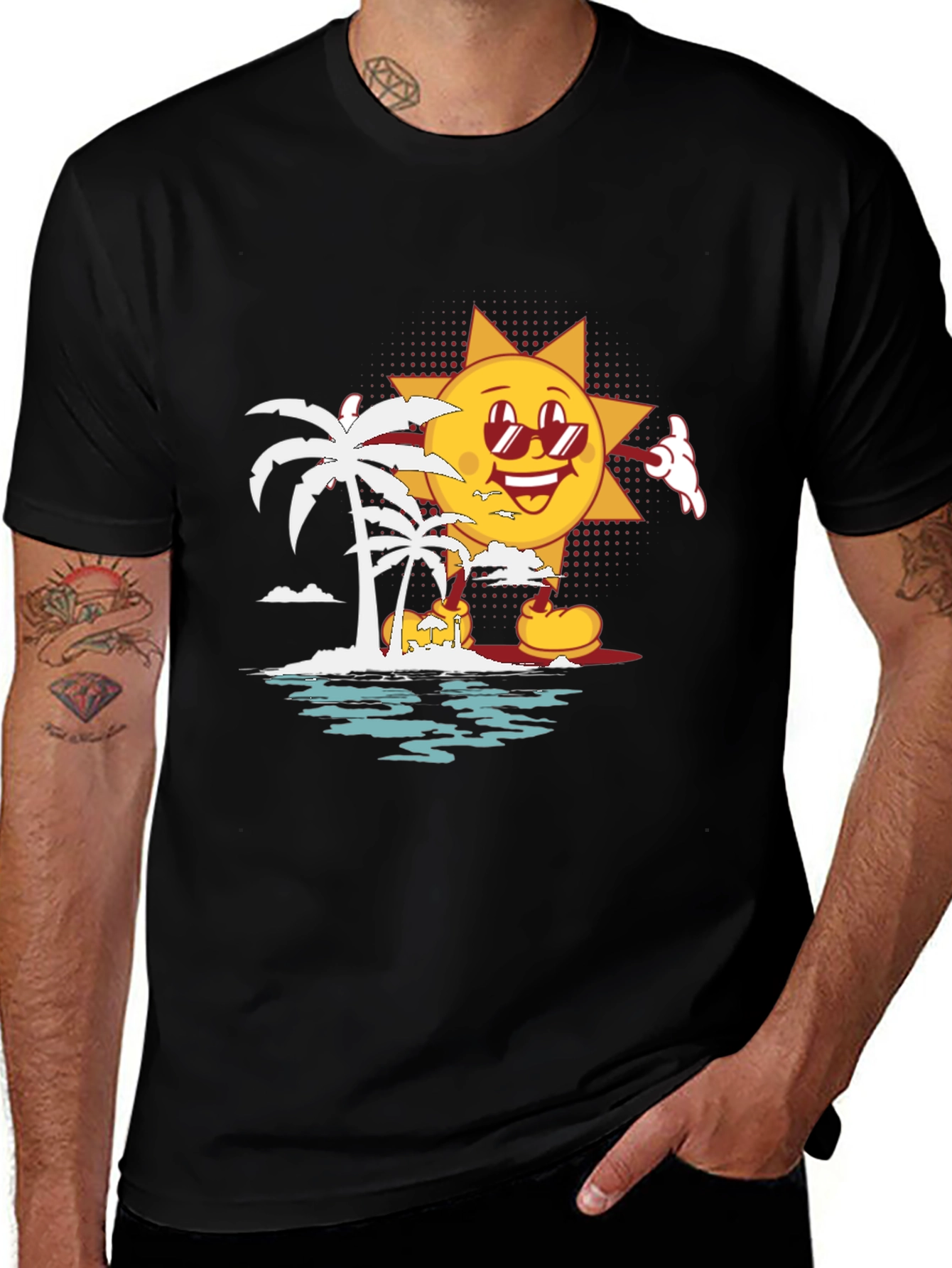 Variant 21 of Cartoon Sun Beach Graphic T-Shirt