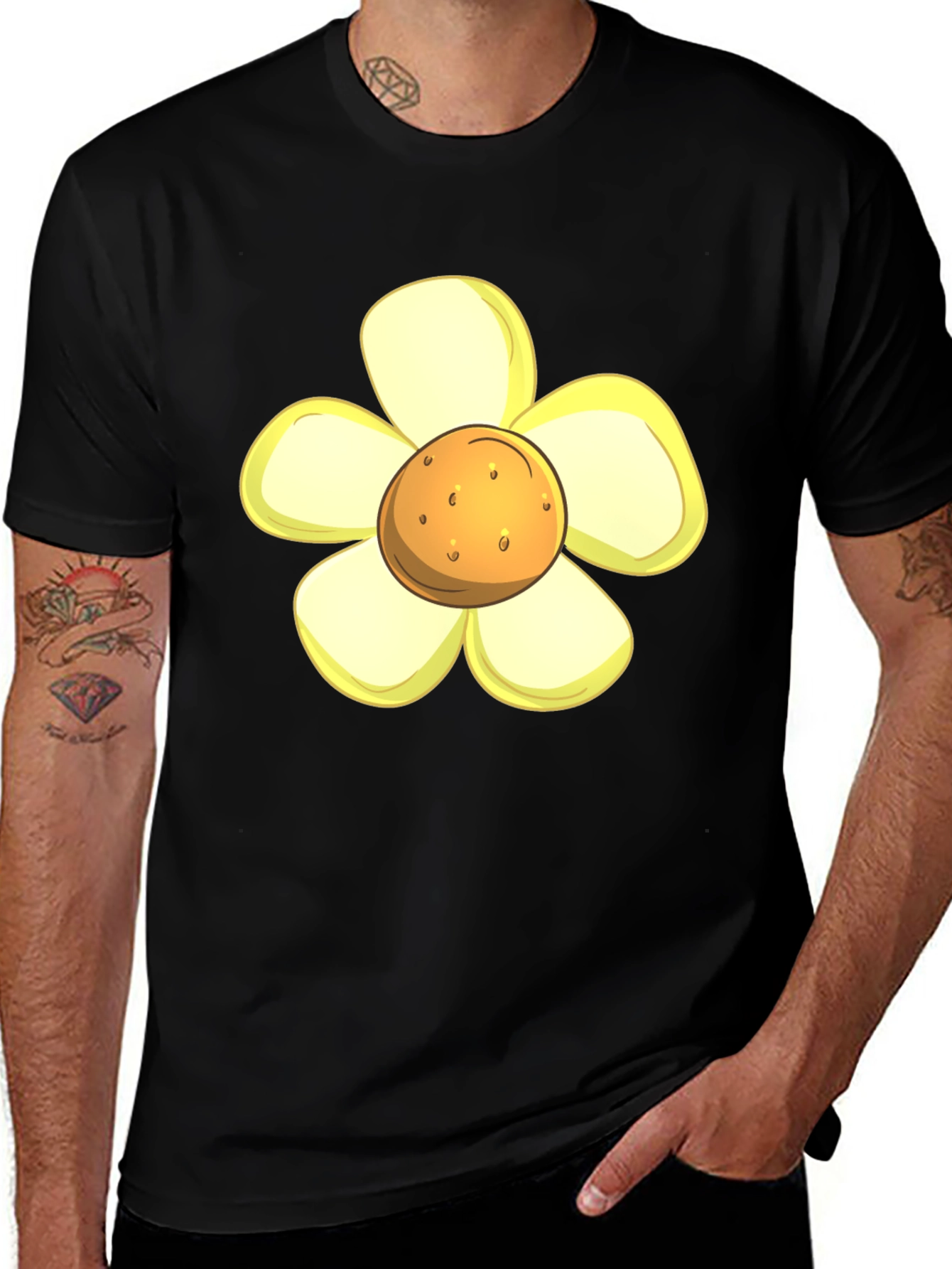 Variant 7 of Flower Power Black T-Shirt