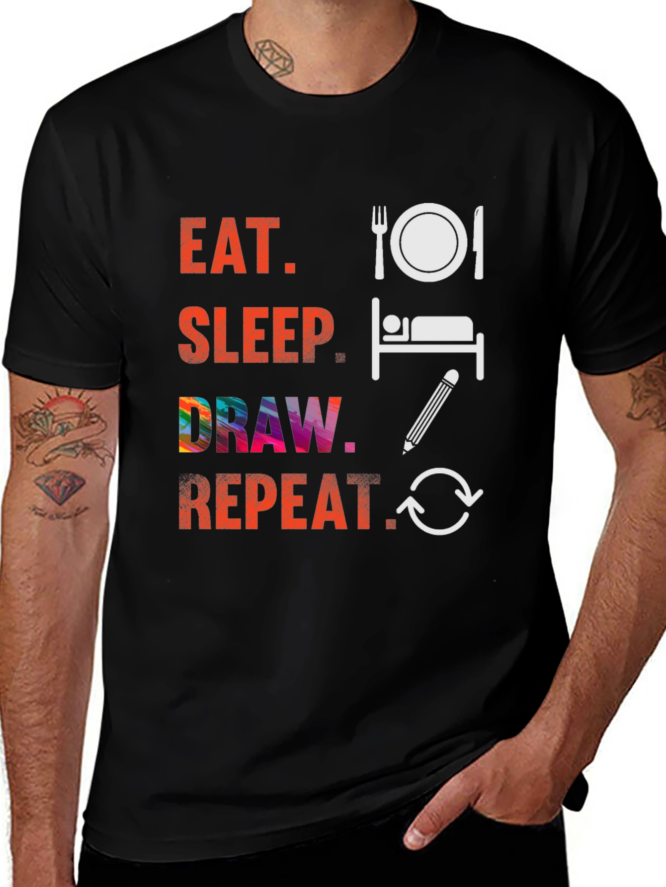 Variant 18 of Eat Sleep Draw Repeat Graphic Tee