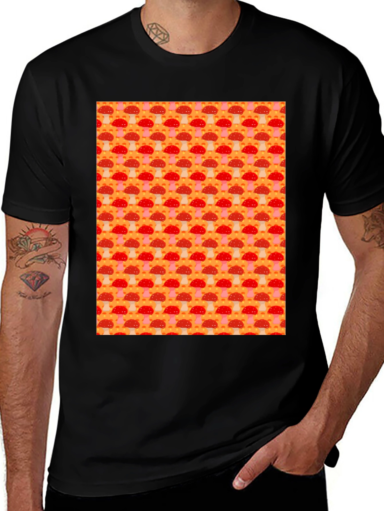 Variant 24 of Mushroom Pattern Tee - Funky & Fun