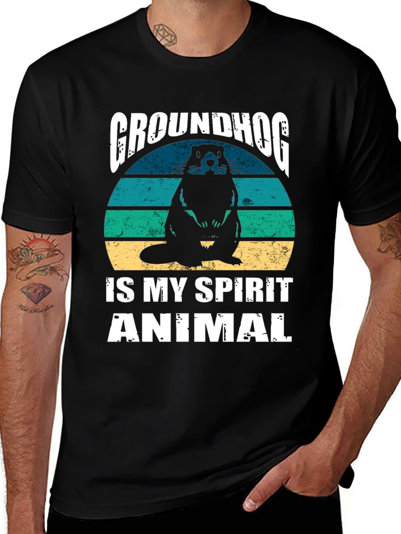 Variant 24 of Groundhog Spirit Animal Graphic T-Shirt