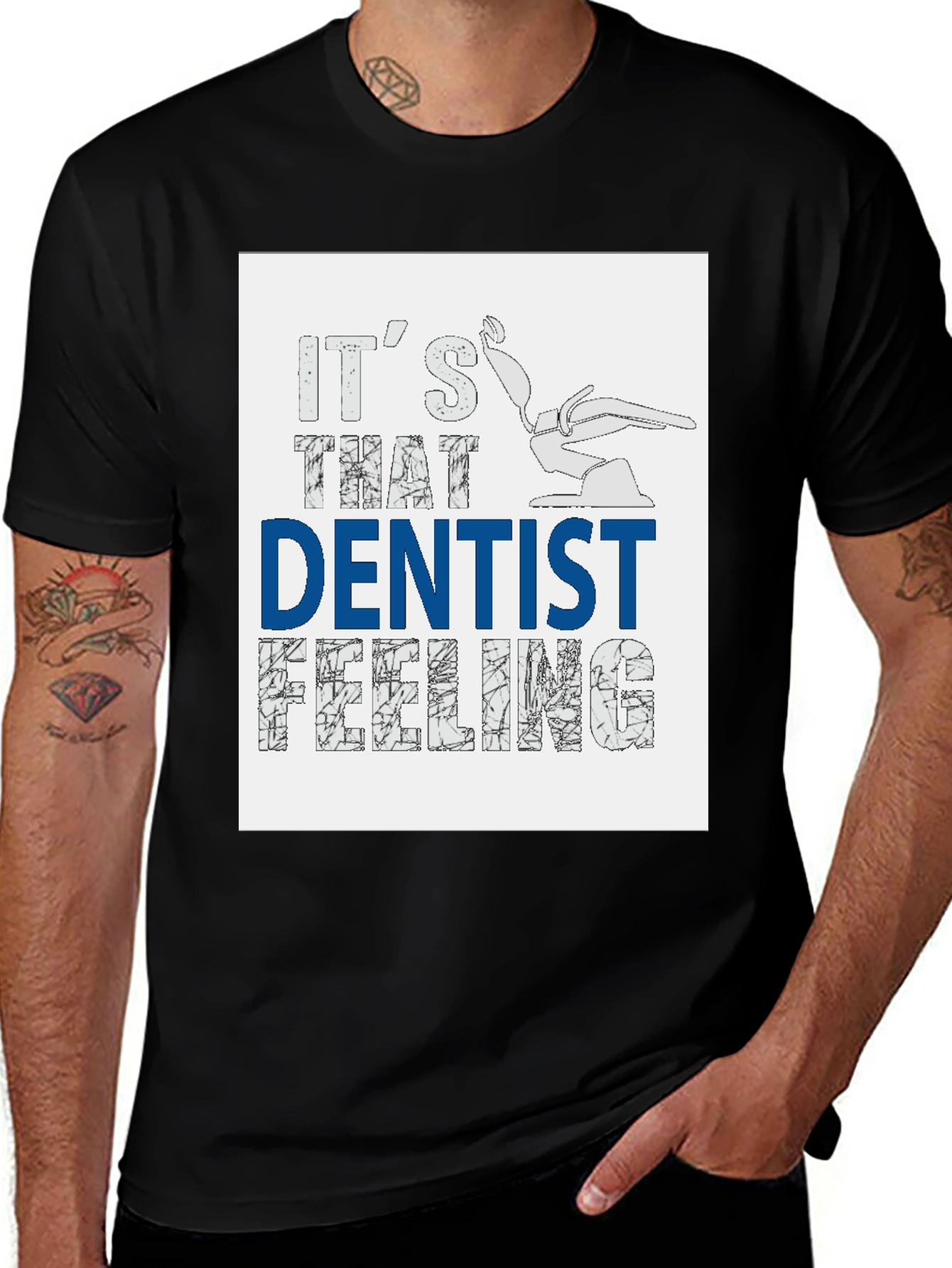 Variant 29 of Dentist Feeling Black Graphic T-Shirt