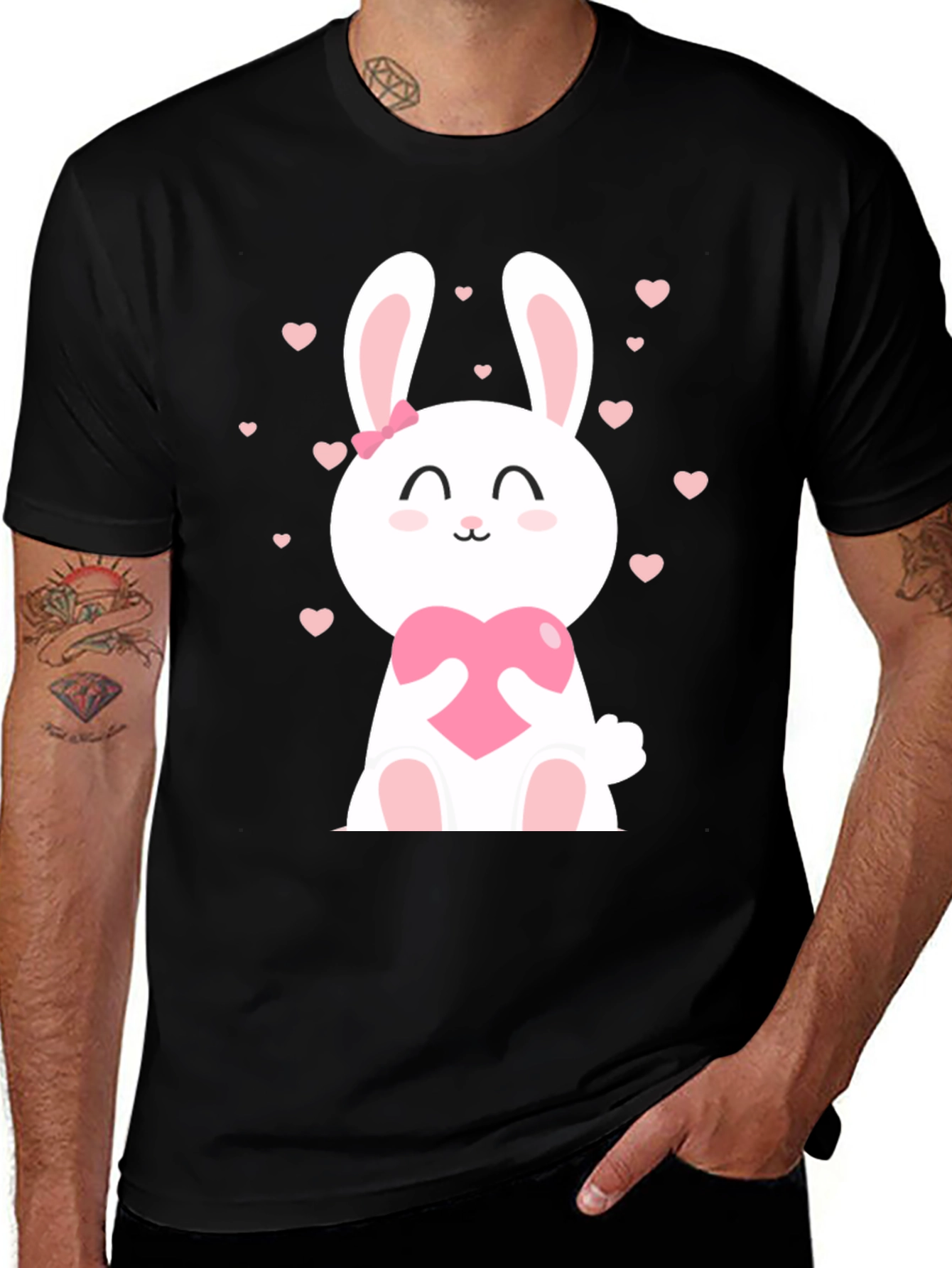 Variant 30 of Cute Bunny Heart Graphic T-Shirt