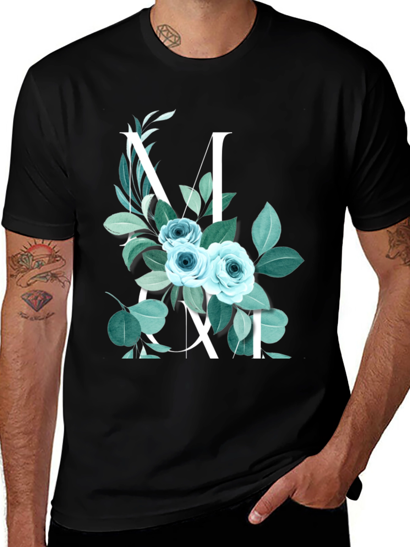 Variant 27 of Floral Initial T-Shirt - M