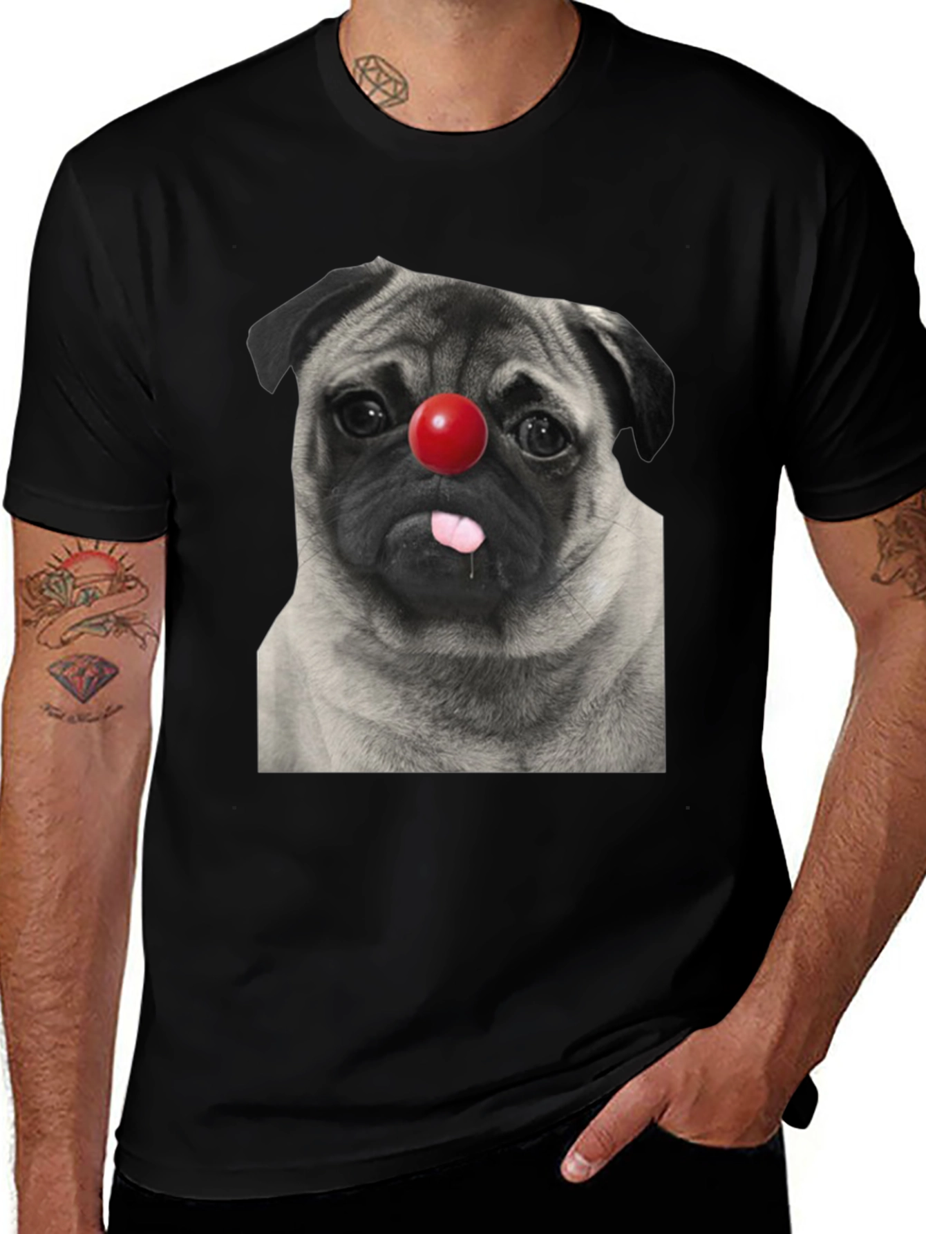 Variant 18 of Pug Clown T-Shirt - Funny Dog Tee