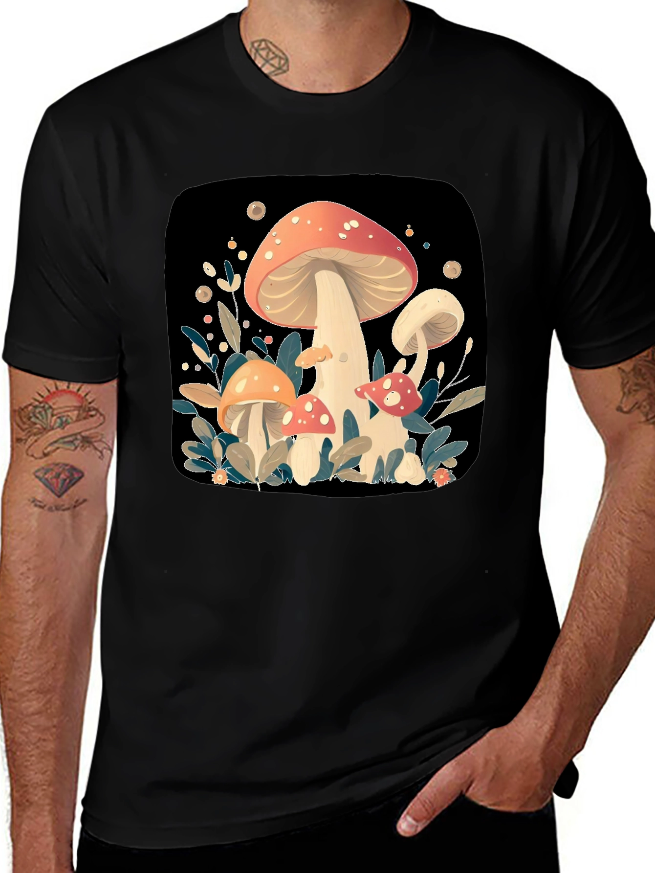 Mushroom Graphic Tee - Funky Forest Design