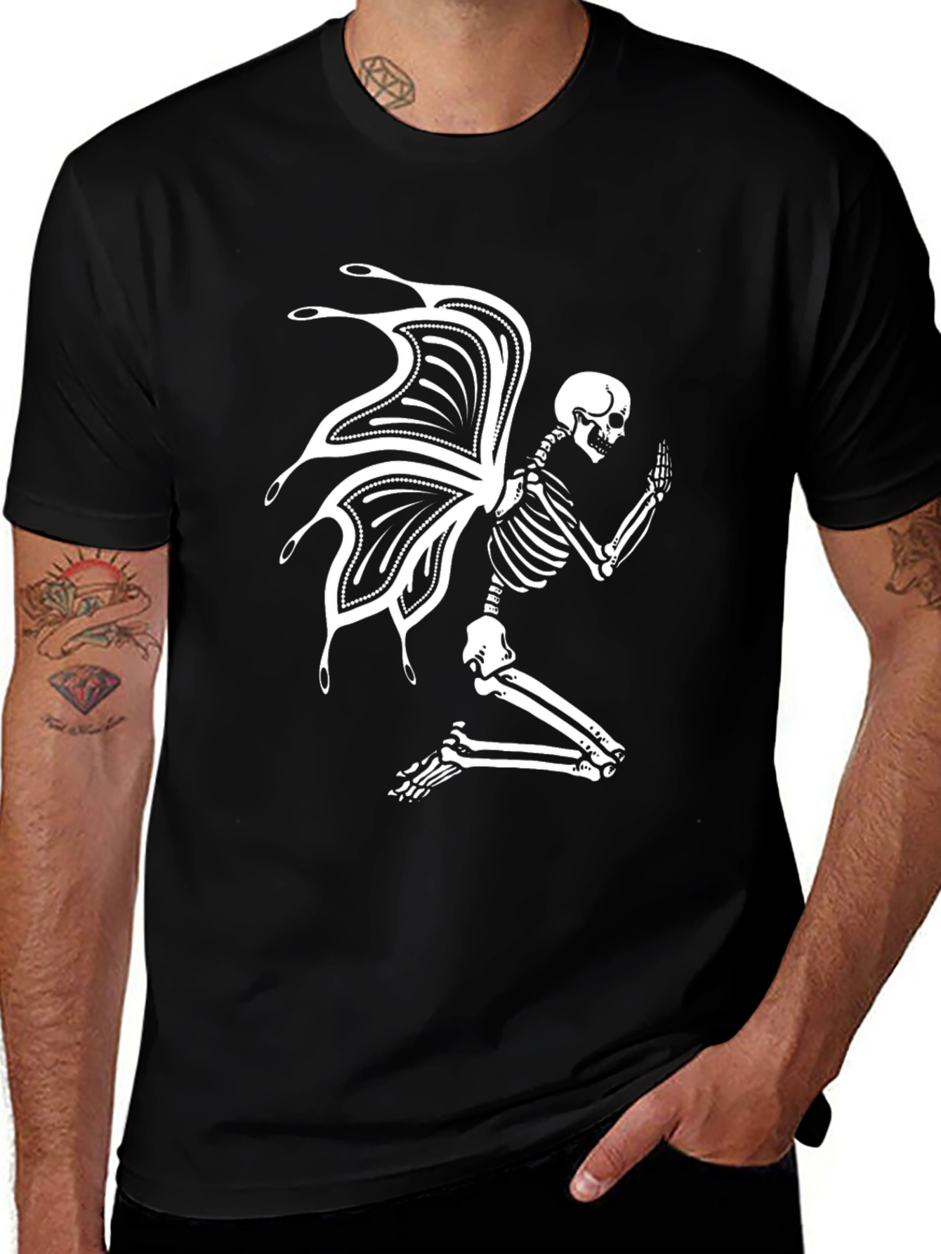 Skeleton Fairy T-Shirt - Gothic Graphic Tee