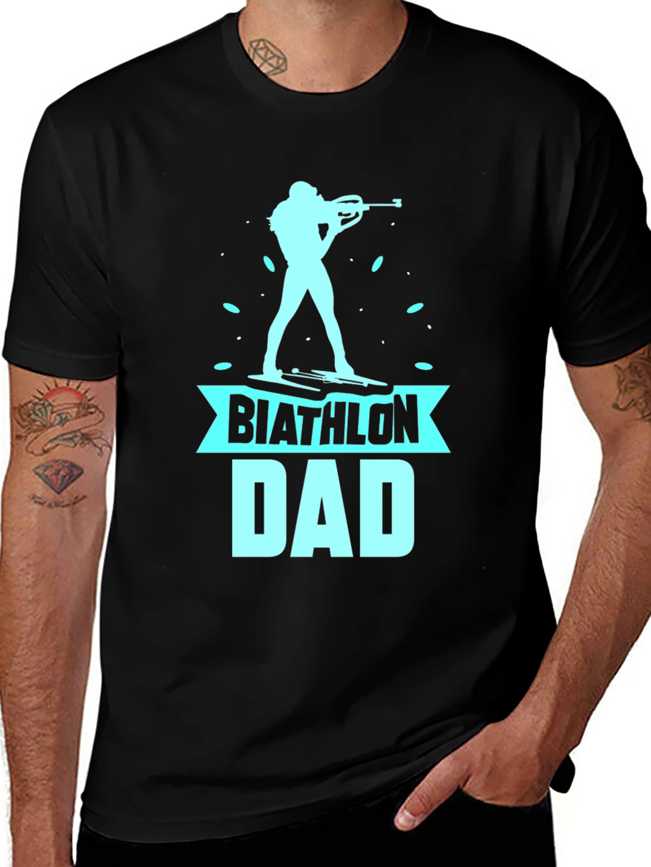 Variant 21 of Biathlon Dad Graphic Tee - Perfect for Sports Dads!