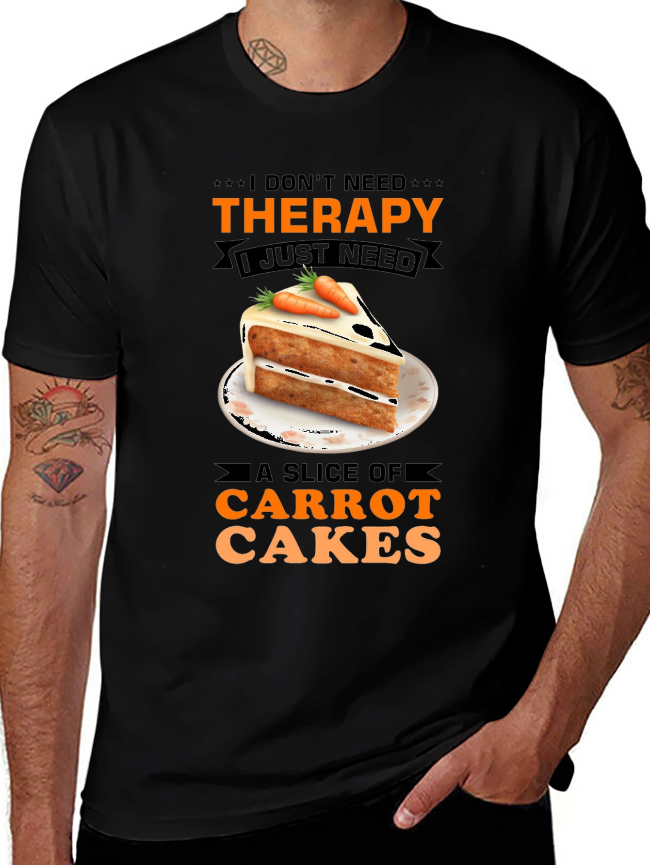 Variant 3 of Carrot Cake Therapy T-Shirt - Funny Foodie Tee