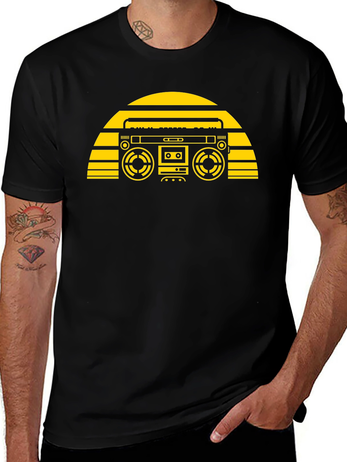 Variant 23 of Retro Boombox Graphic T-Shirt - Vintage Style