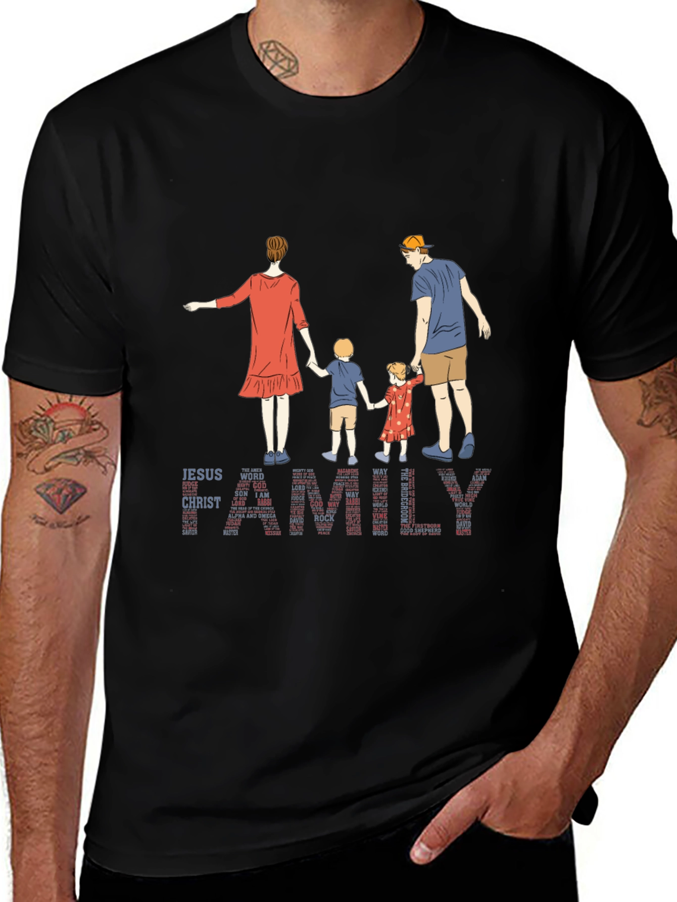 Variant 5 of Family Graphic Print Crew Neck T-Shirt