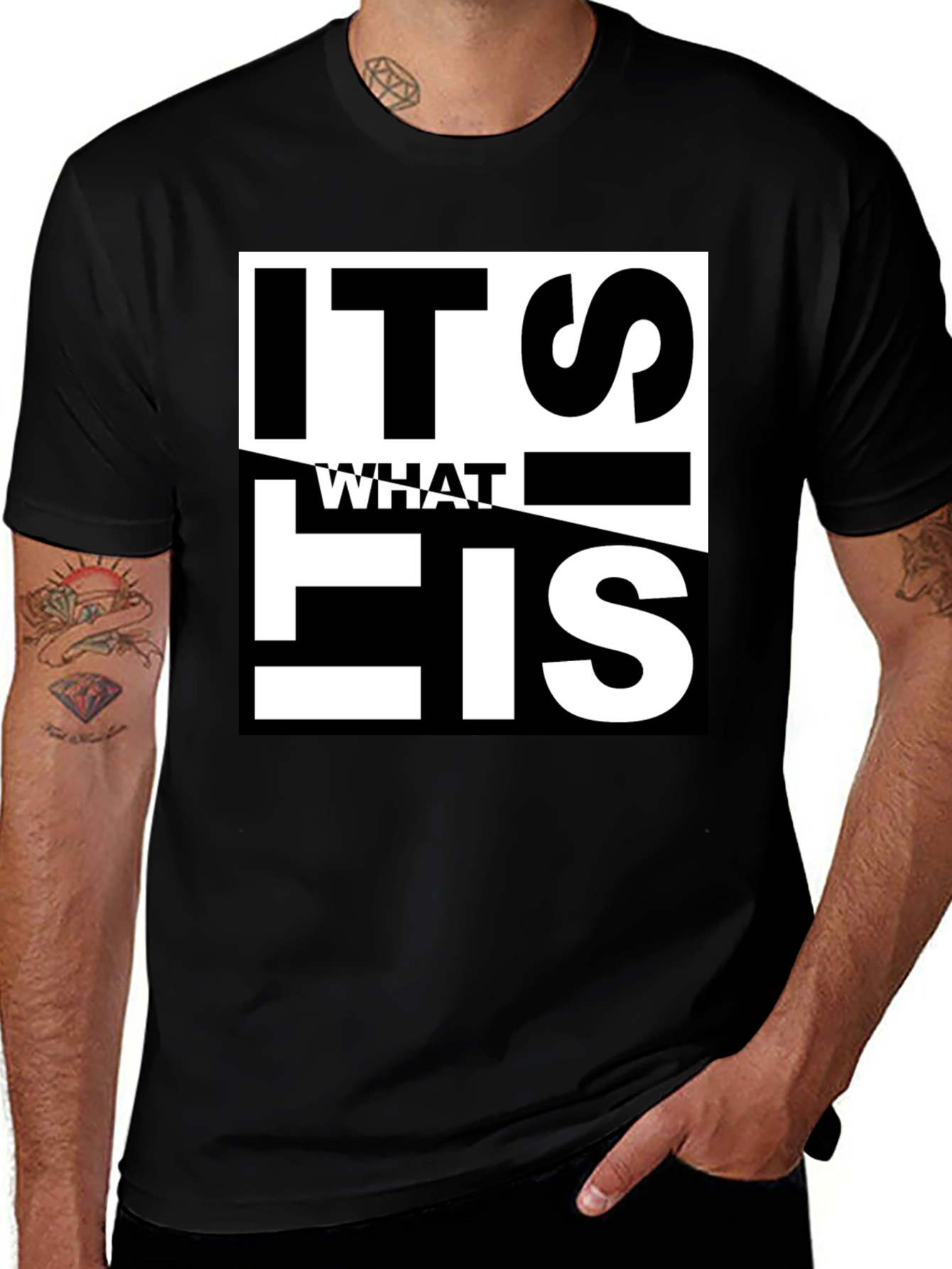 Variant 27 of It Is What It Is Graphic Tee - Black Cotton Blend
