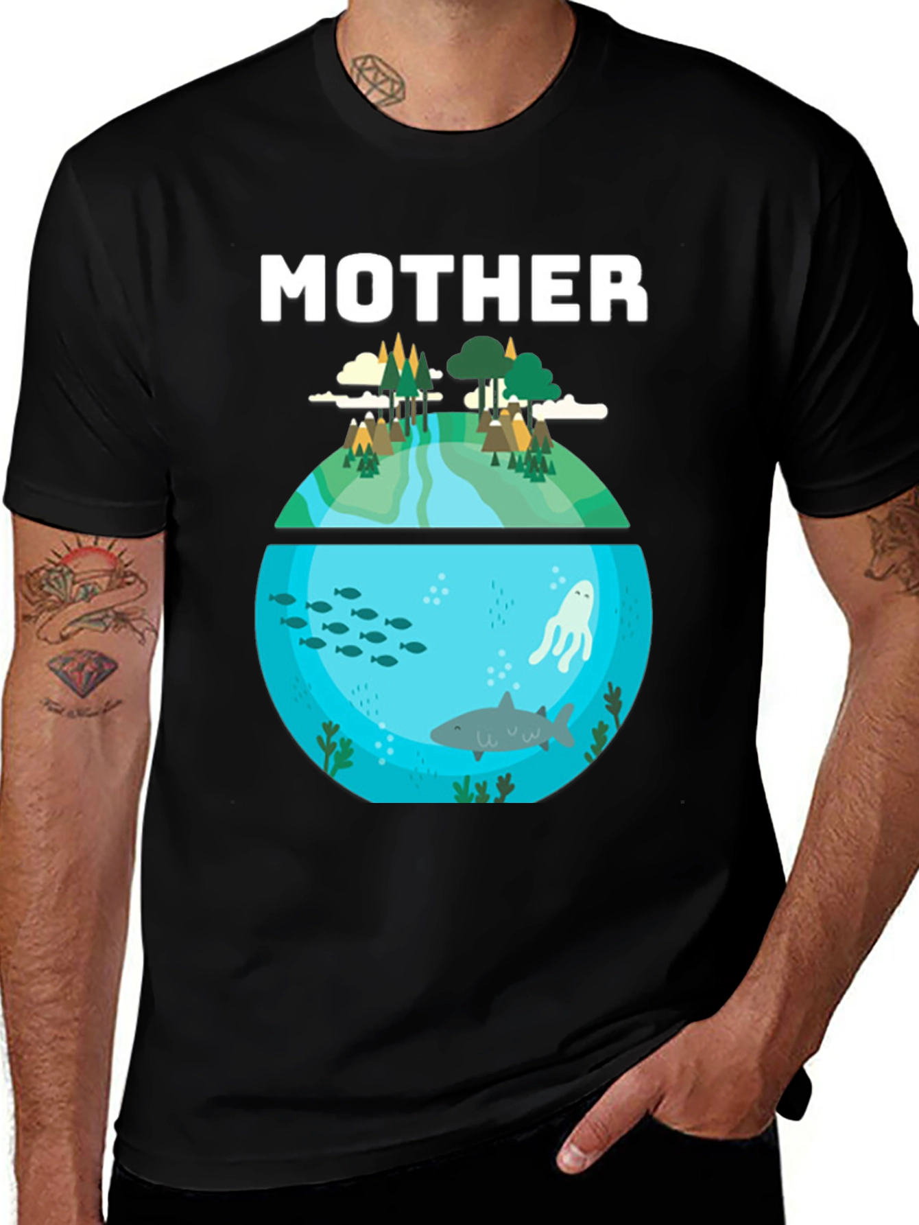 Variant 5 of Mother Earth Graphic Tee - Nature Lover's T-Shirt