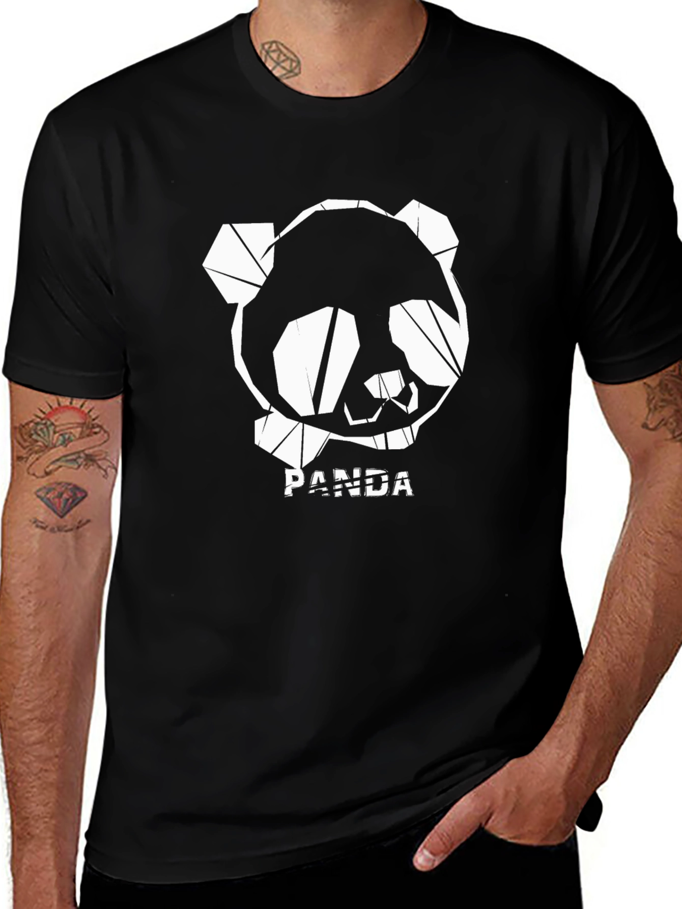 Variant 6 of Geometric Panda Graphic T-Shirt