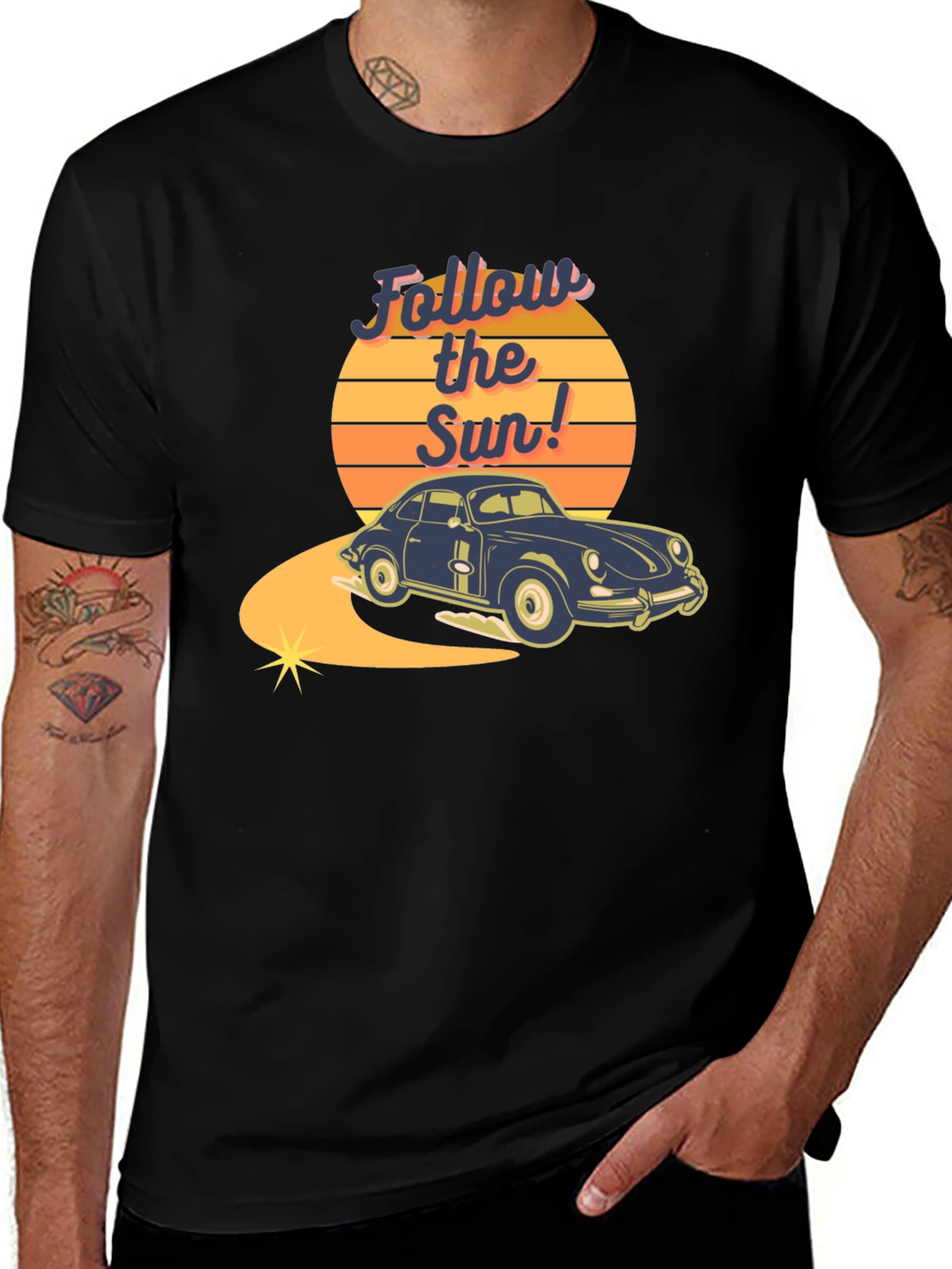 Variant 13 of Retro Car "Follow the Sun" Graphic Tee