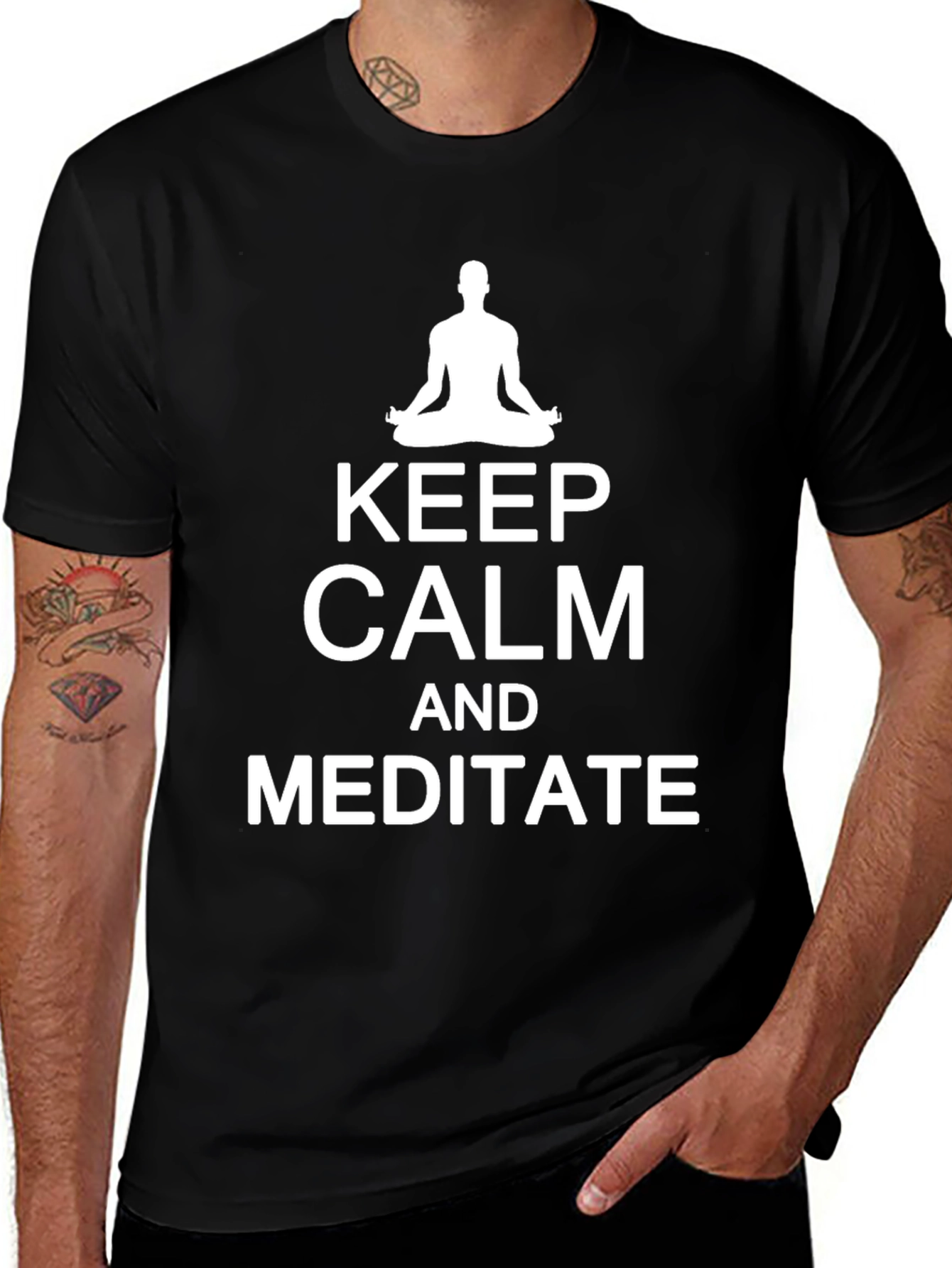Variant 22 of Keep Calm and Meditate Black T-Shirt