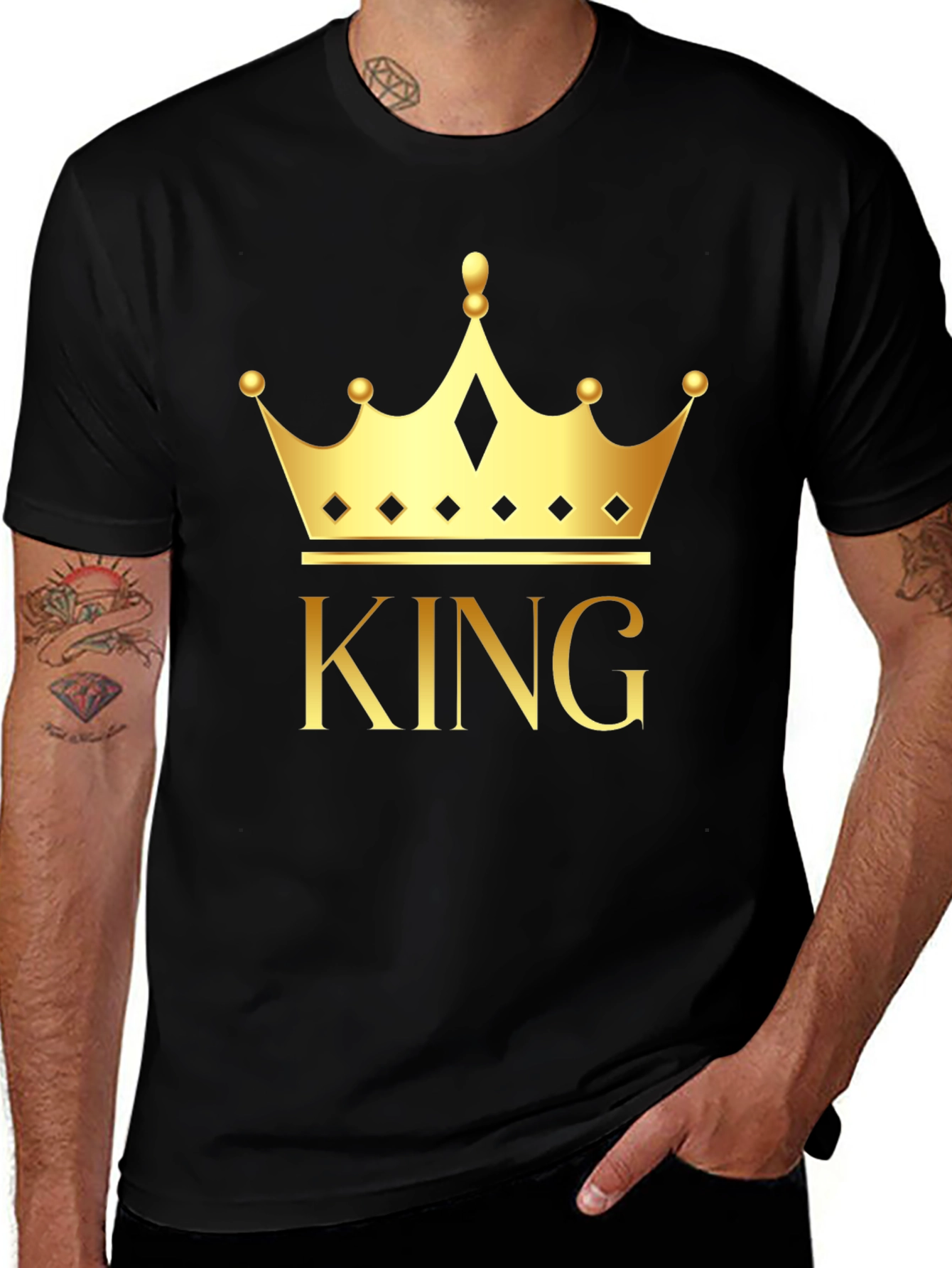 Variant 13 of King Crown Graphic Black T-Shirt