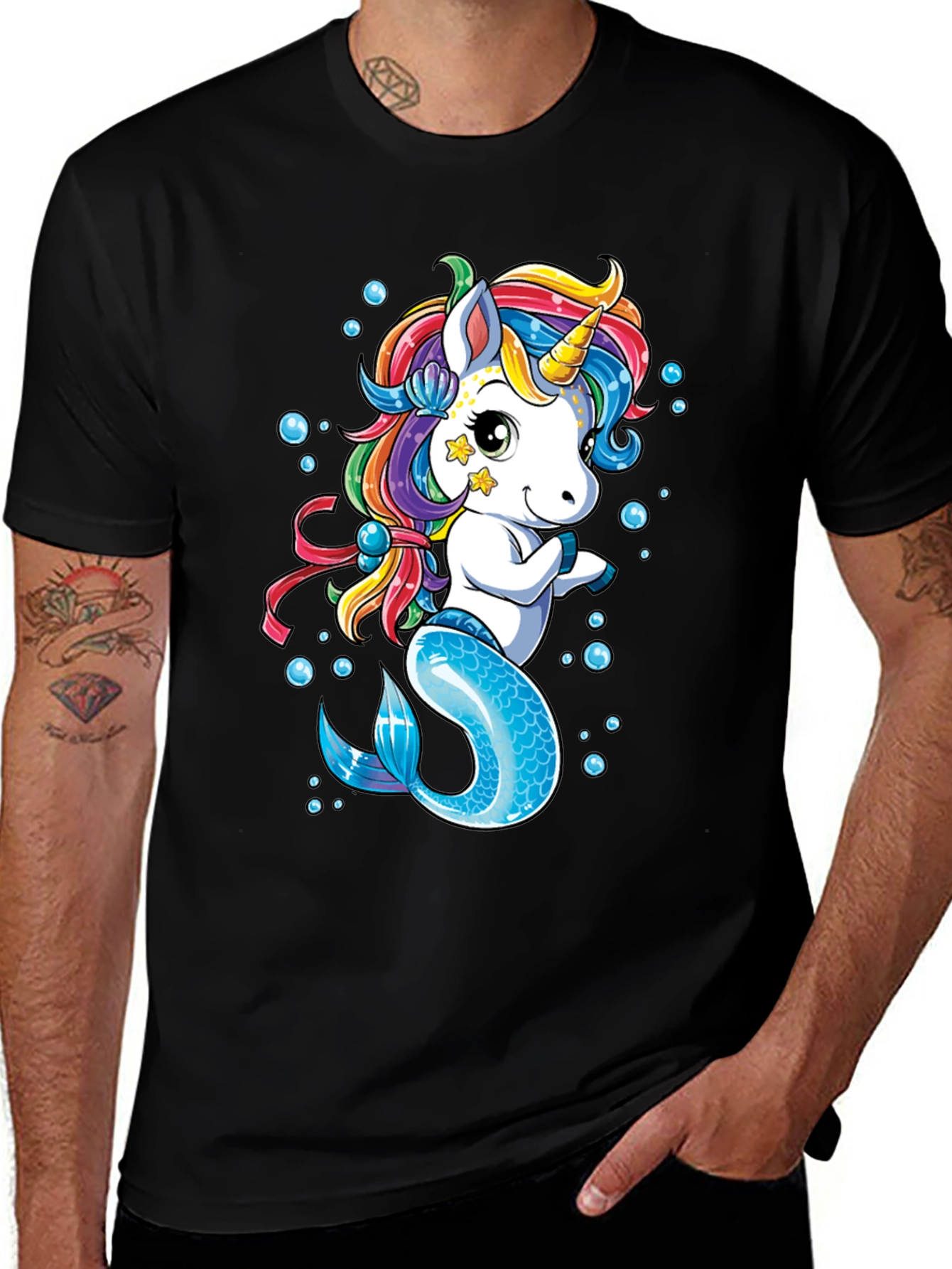 Variant 20 of Unicorn Mermaid Graphic Tee - Fun Novelty Shirt