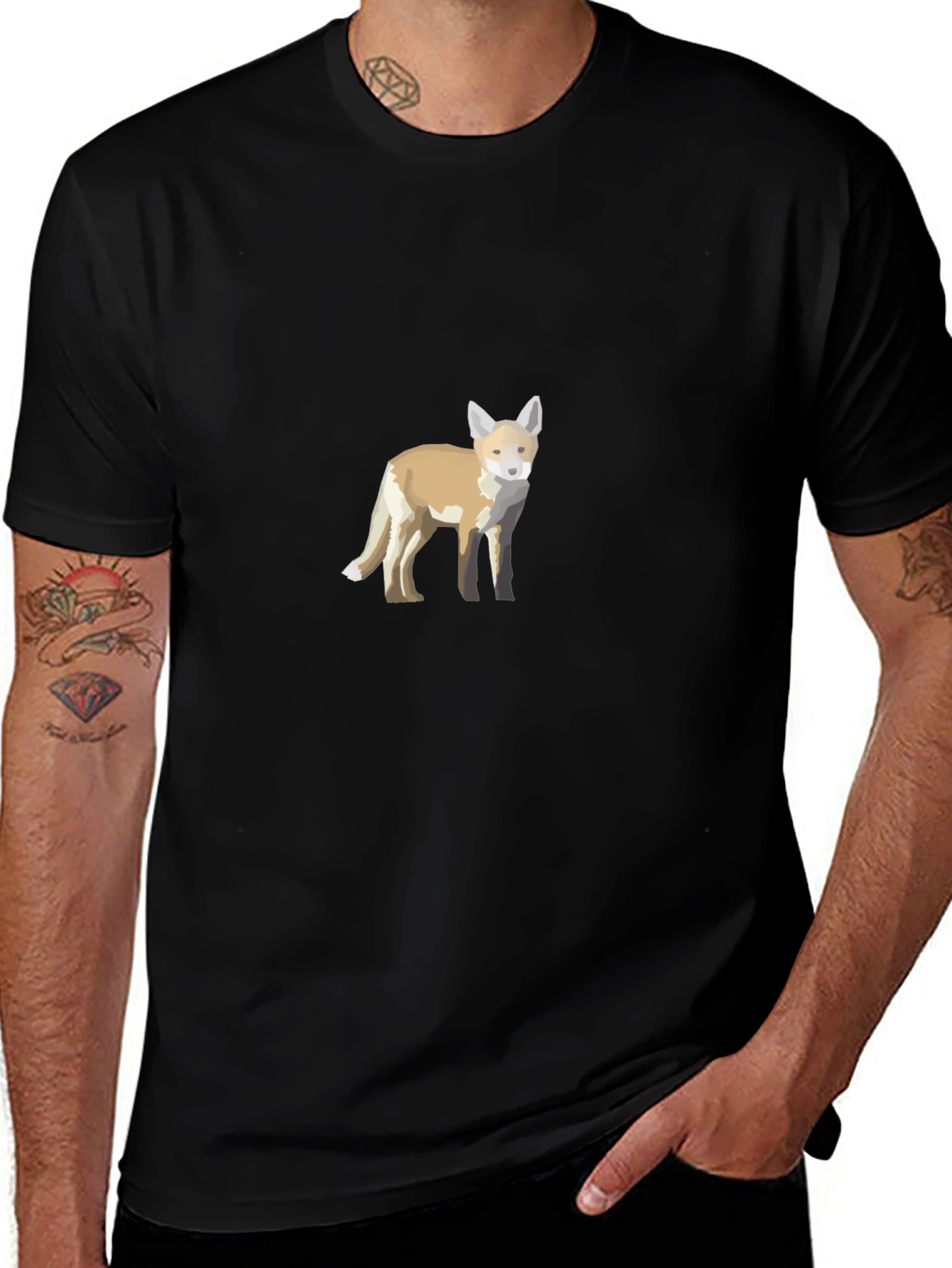 Variant 4 of Fox Graphic Black T-Shirt - Stylish Casual Wear
