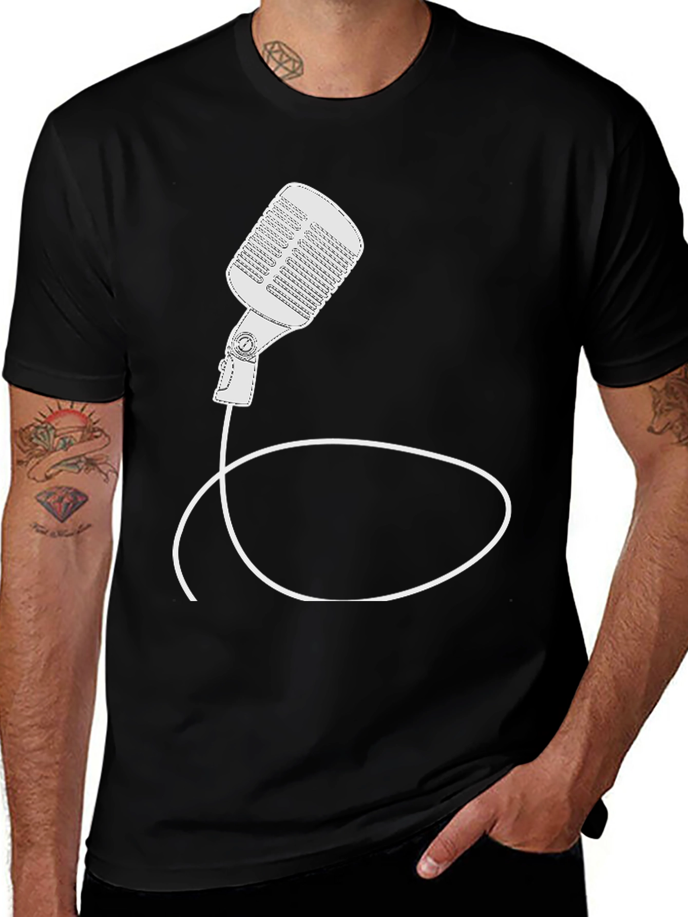 Variant 20 of Vintage Microphone Graphic T-Shirt - Classic Style