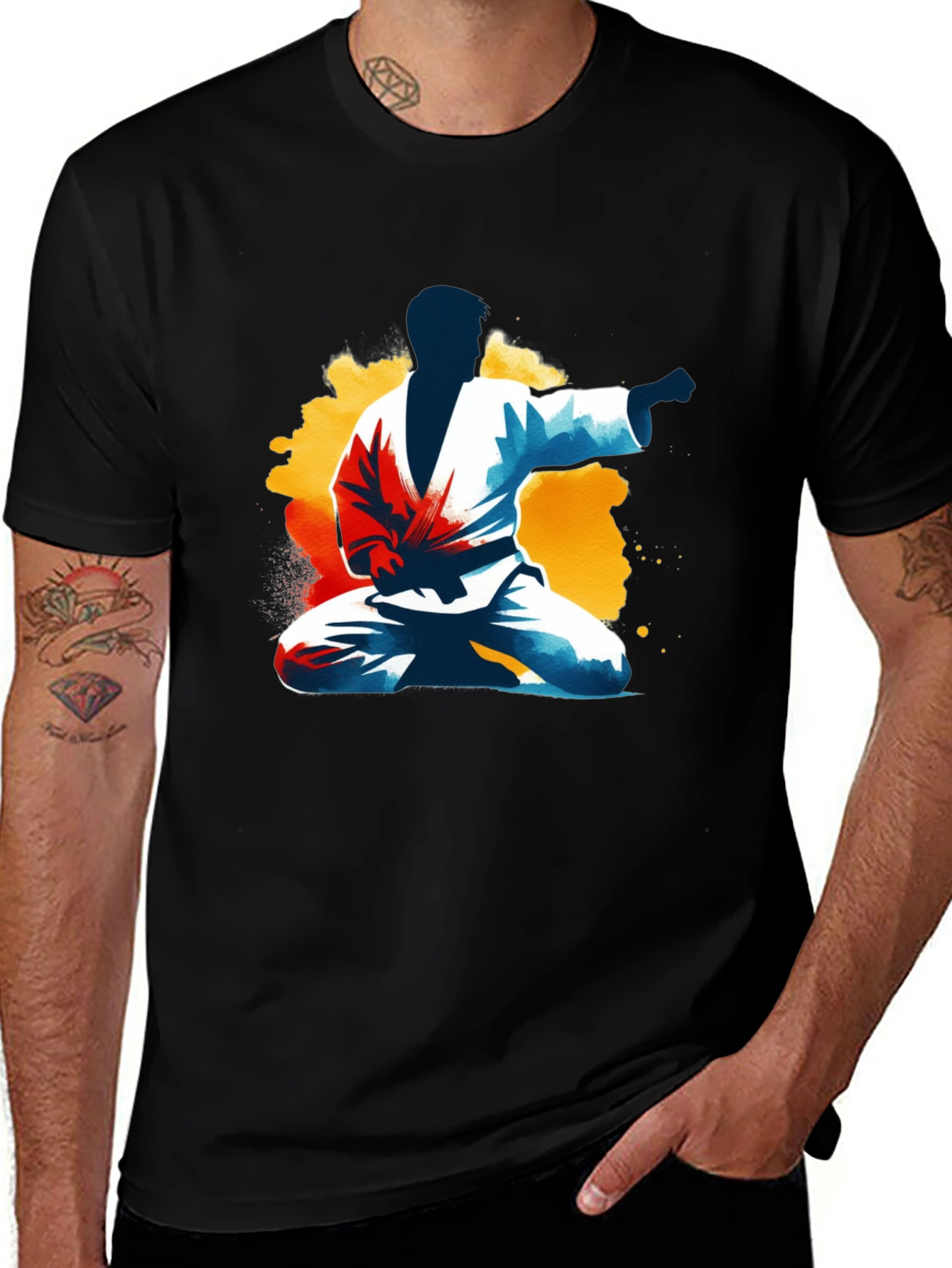 Karate Graphic Print T-Shirt