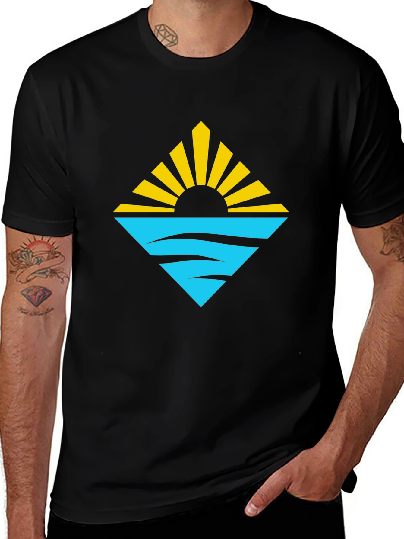 Variant 20 of Abstract Sun and Sea Graphic Tee