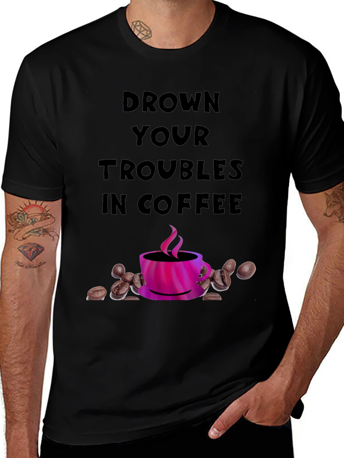 Variant 24 of Coffee Lover T-Shirt - Drown Your Troubles in Coffee