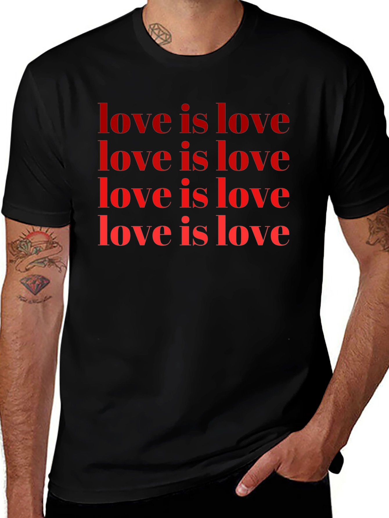 Variant 13 of Love is Love Graphic Tee - Black Unisex T-Shirt