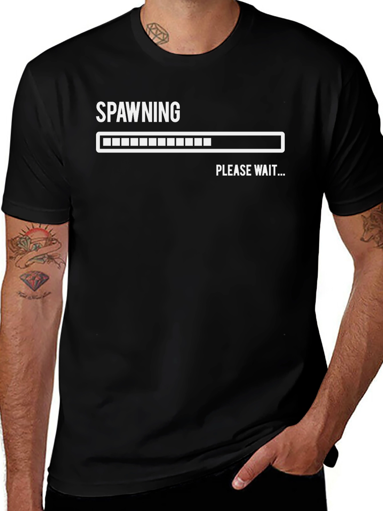 Variant 22 of Spawning Please Wait Gamer T-Shirt - Black