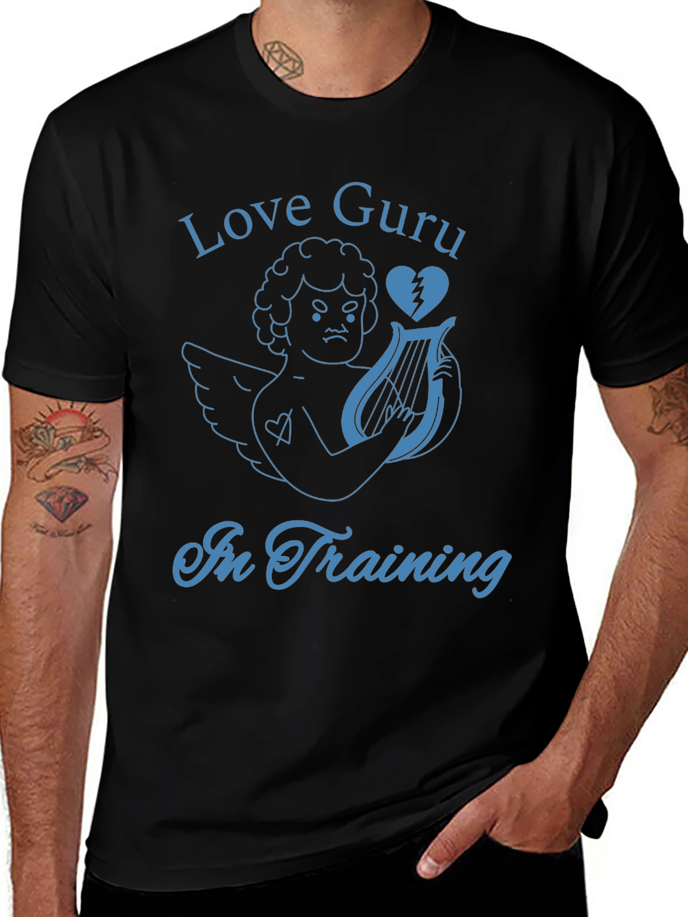 Variant 27 of Love Guru in Training T-Shirt - Cupid Broken Heart
