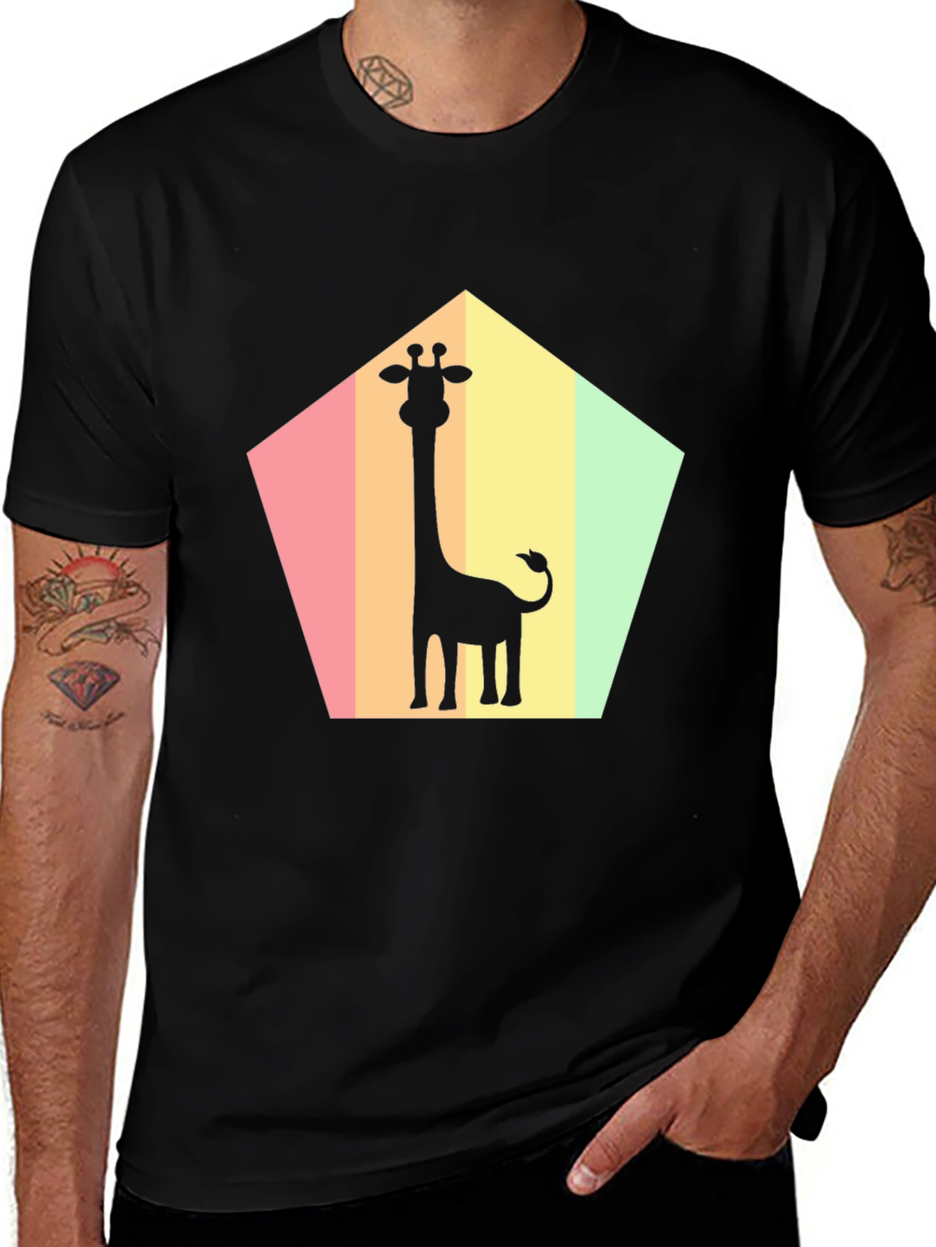 Giraffe Silhouette Graphic Tee