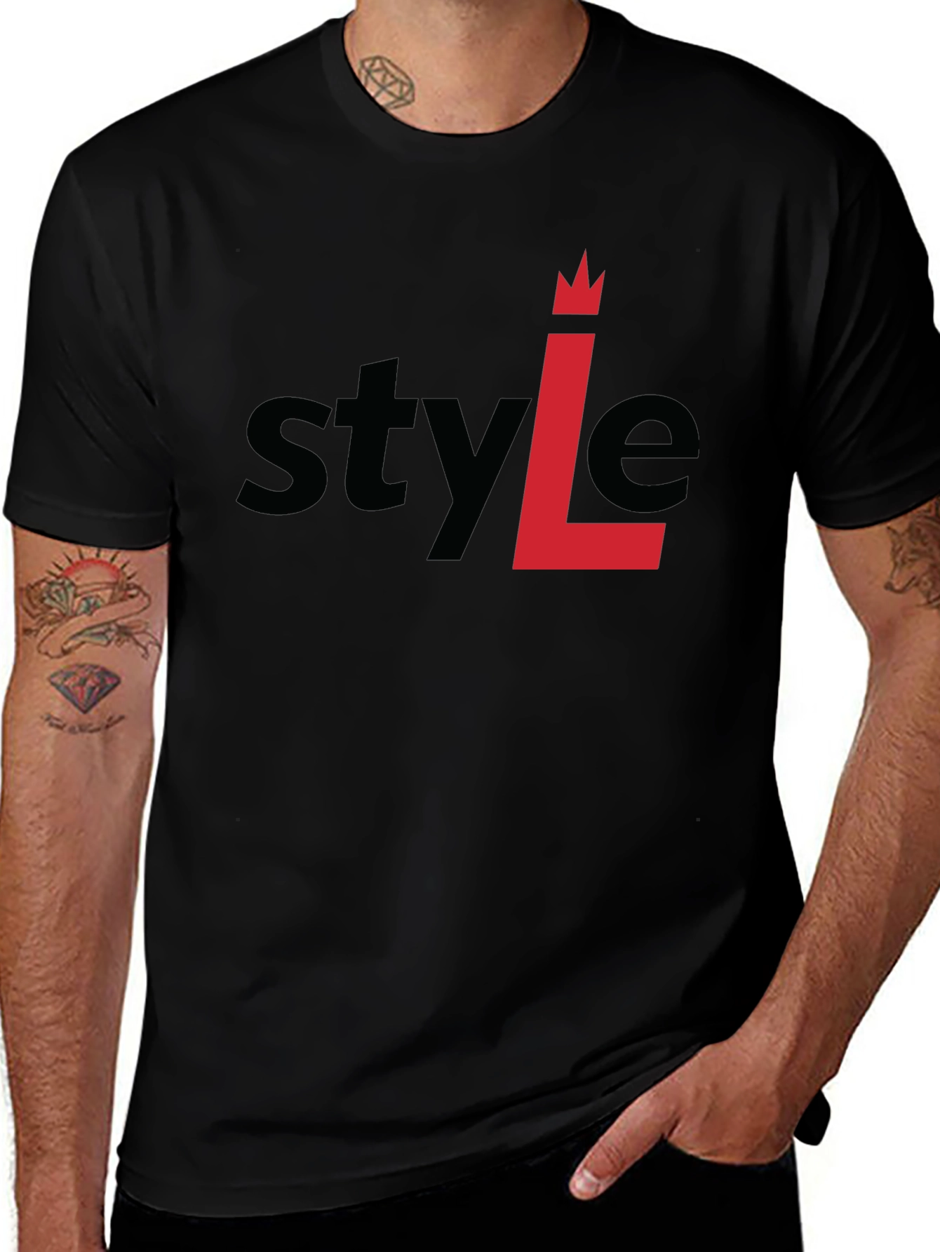 Stylish Black T-Shirt - Style L Design